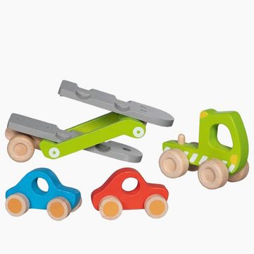 goki Spielzeug-Auto Autotransporter mit 2 Fahrzeugen, (3-tlg), Perfekt für kleine Hände