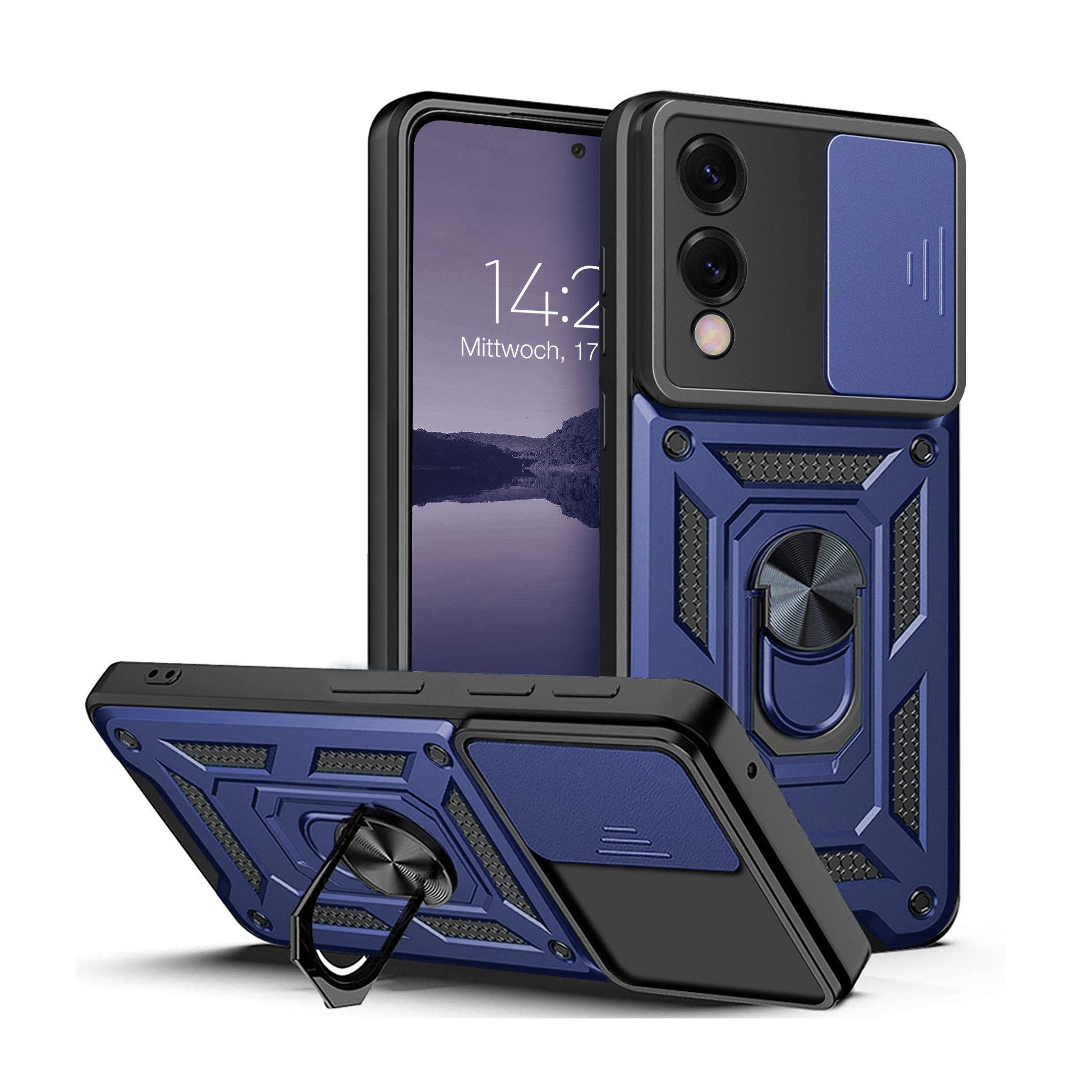 Tec-Expert Handyhülle Outdoor Cover Hülle für Samsung Galaxy S25 Edge 6.66 Zoll, 6.66, Premium Hülle mit Kameraschutz aus verstärktem Polycarbonat