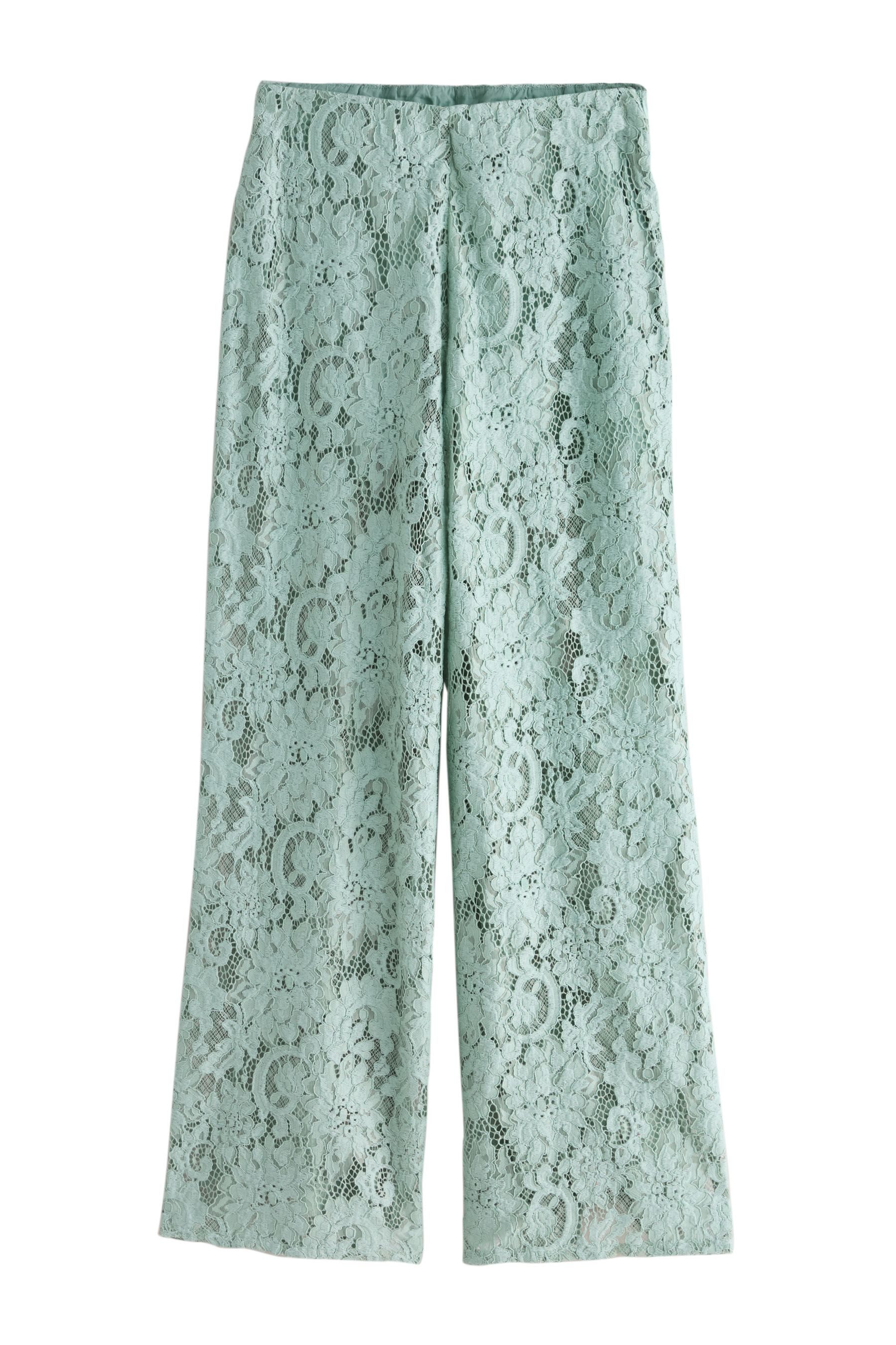 Next Stoffhose N. Premium Hose mit weitem Bein und Spitze (1-tlg)