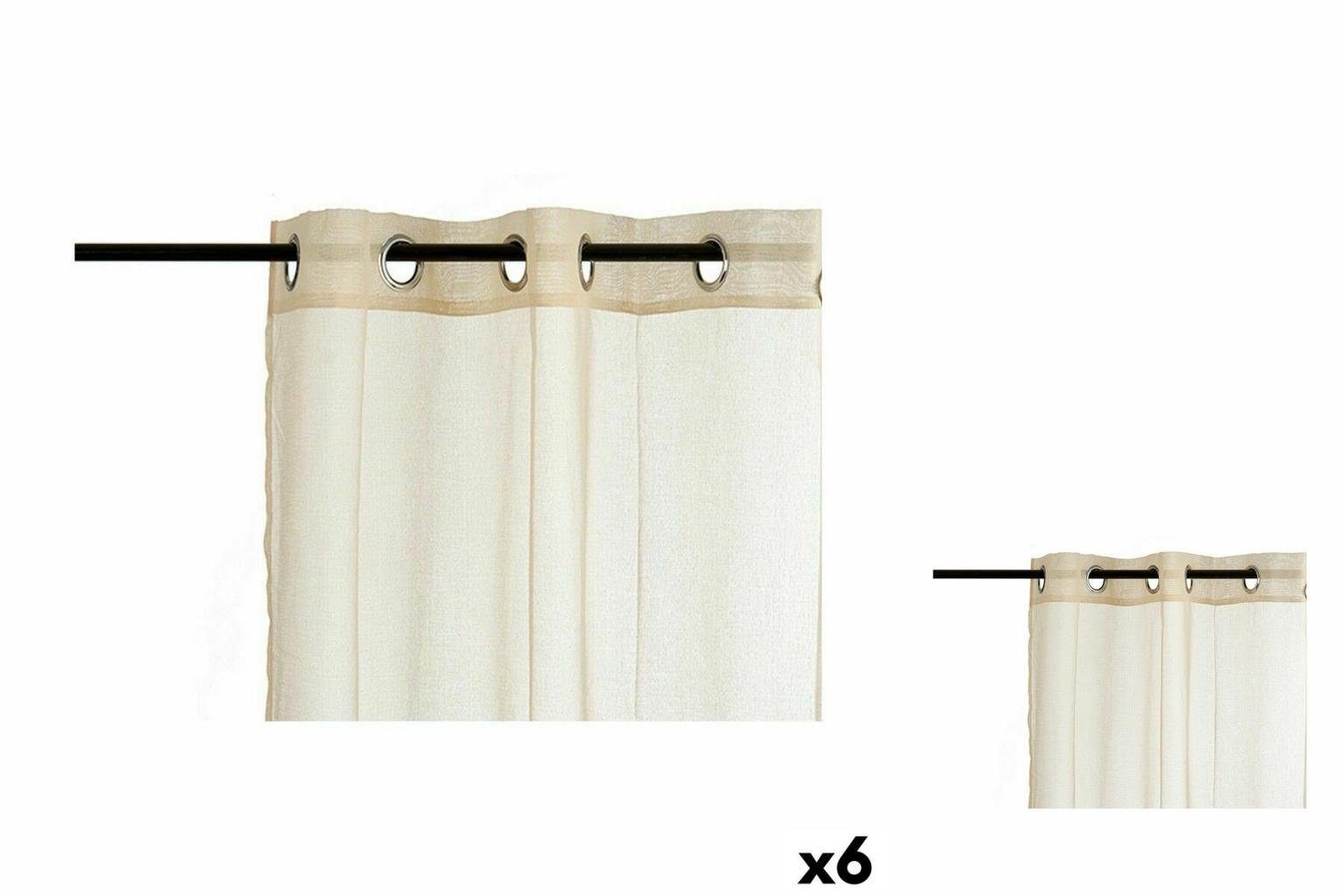 Gardine Vorhang 140 x 260 cm Beige 6 Stück, Gift Decor