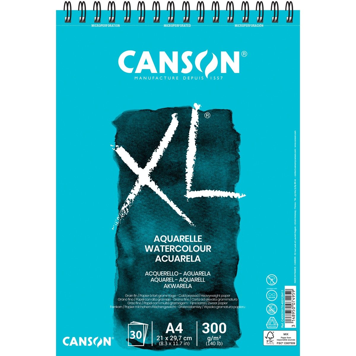 LYRA Aquarellblock CANSON Aquarellblock XL 30 Blatt 300g/m² DIN A4