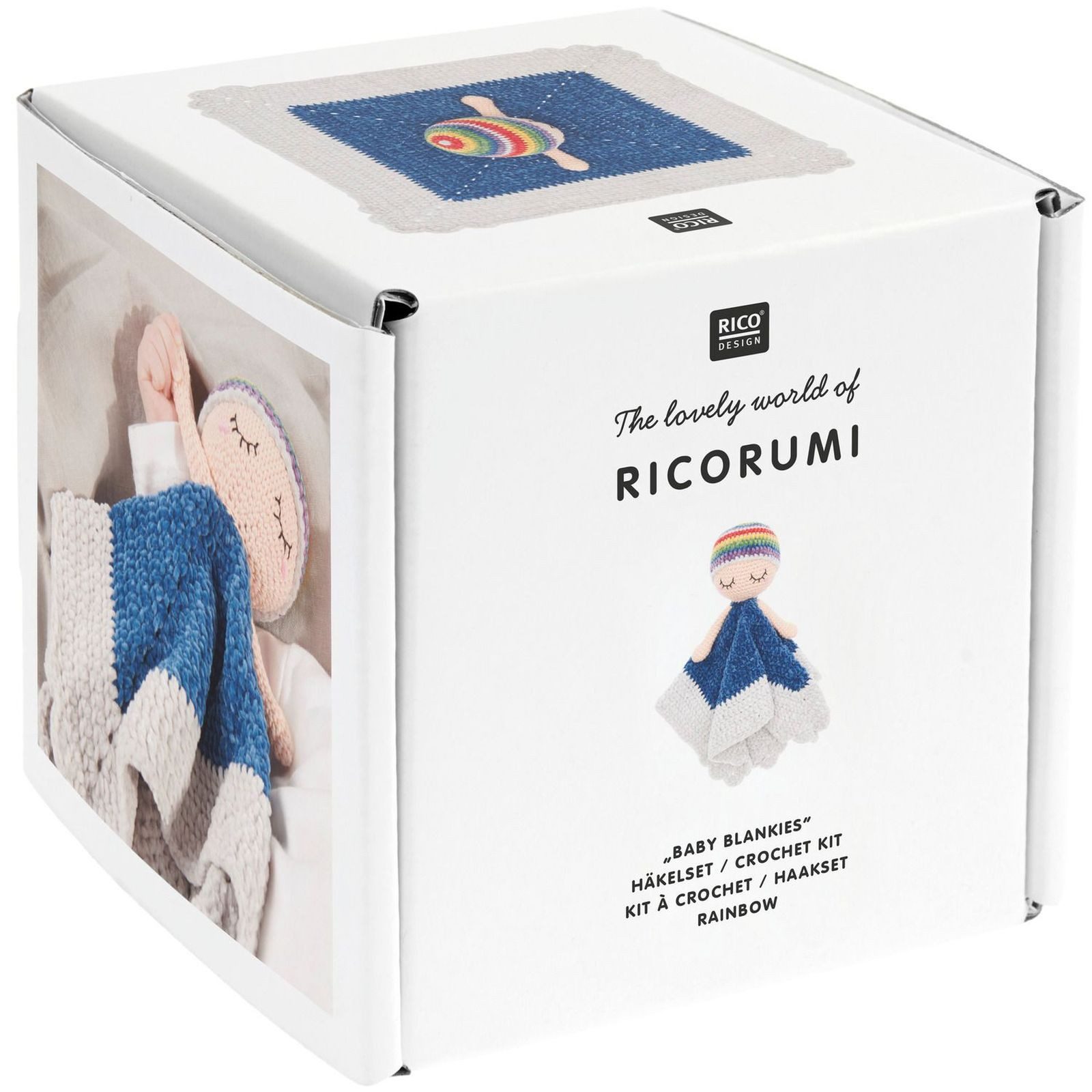 Rico Design Kreativset Ricorumi Baby Blankies, Set zum Häkeln eines Babyspielzeuges