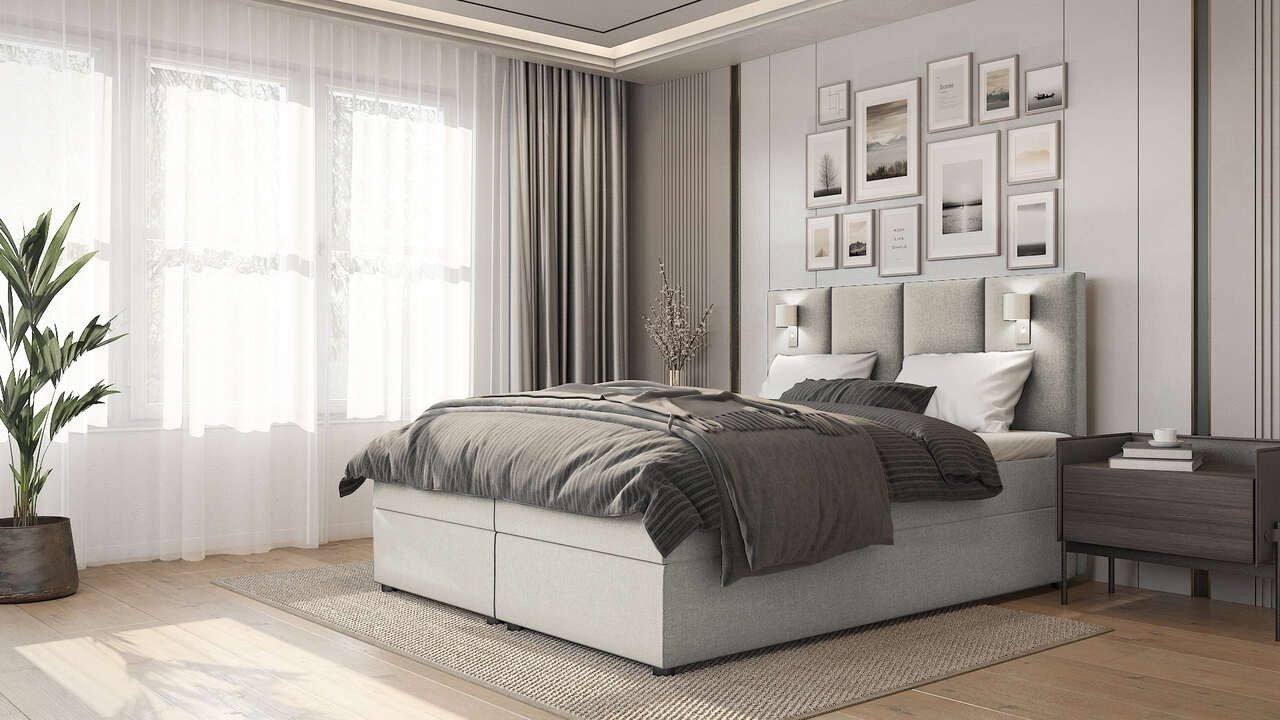Best for Home Boxspringbett Parma Bonellfederkern inkl. 7-Zonen Topper T-30, Boxspringbett mit Bettkasten