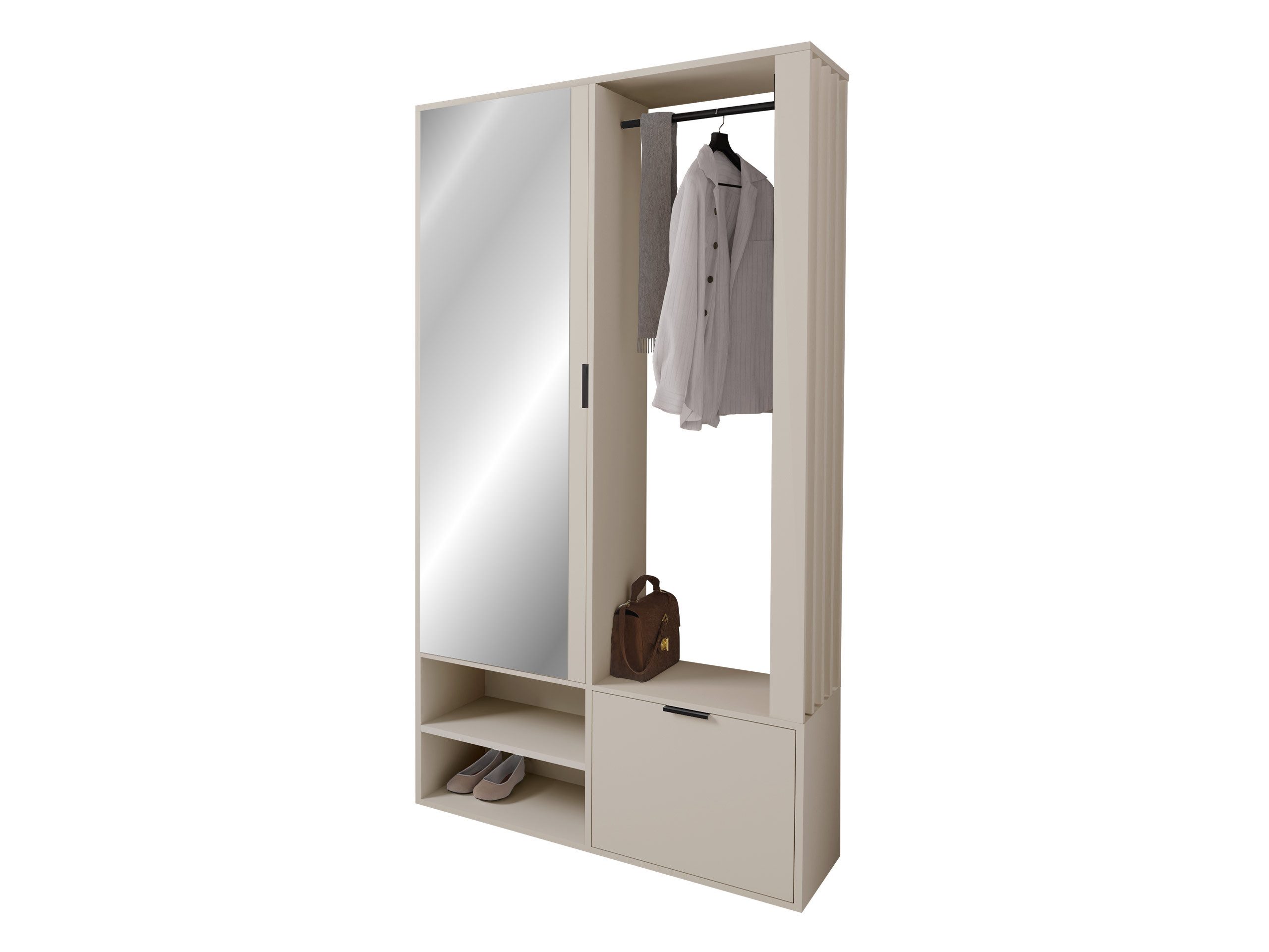 MIRJAN24 Garderoben-Set Milo, (mit Spiegel), mit Kleiderstange, Loft Stil, günstig online kaufen