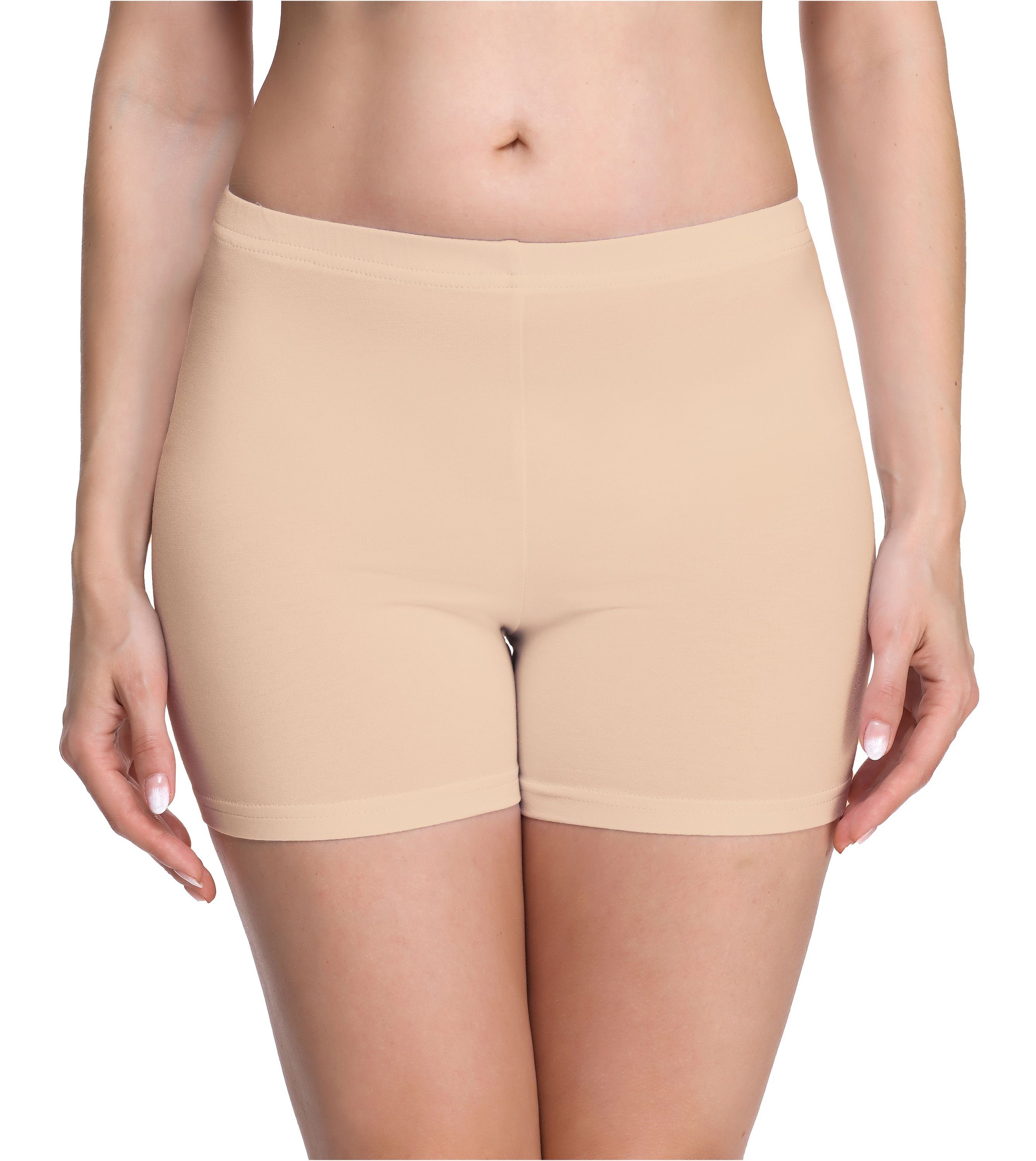 Merry Style Leggings Damen Shorts Radlerhose Unterhose Hotpants Boxershorts MS10-283 (1-tlg) elastischer Bund Beige
