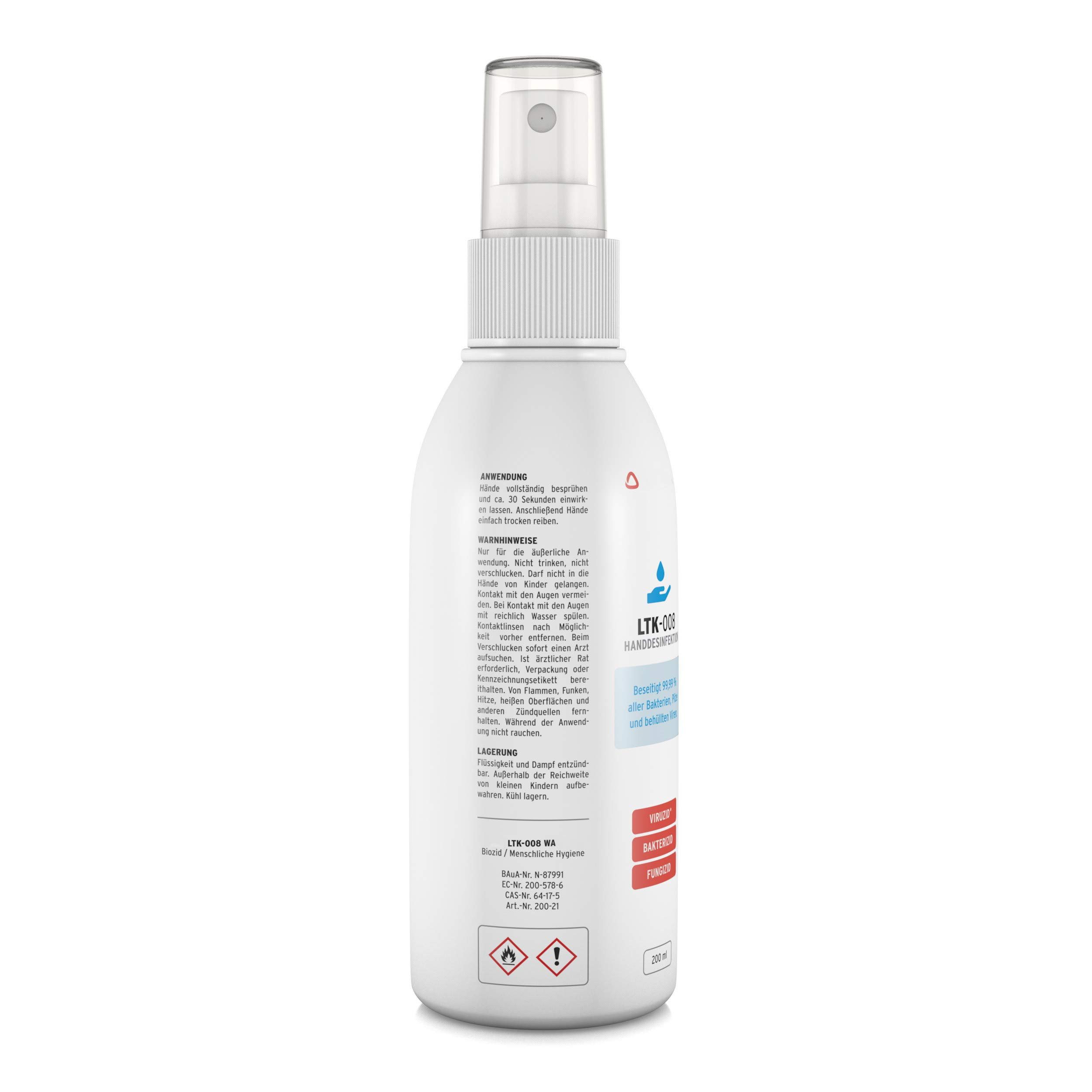 LTK-008 Biodelta Handdesinfektionsmittel Hand-Desinfektionsmittel (Sprühflasche 200 ml)