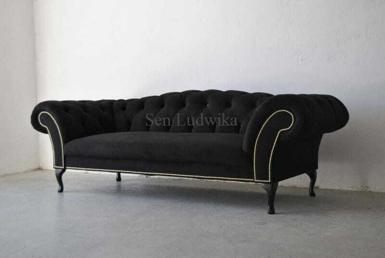 Couch in Sitz Dreisitzer Europe Polster Design JVmoebel Chesterfield, Sofa Made 3-Sitzer 3 Sitzer Textil