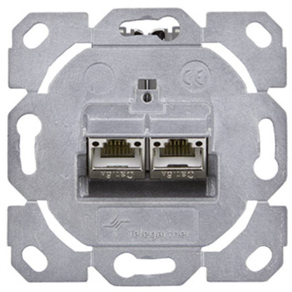 Telegärtner Design-Anschlussdose CAT 6A inkl. 2 Module CAT 6A Netzwerk-Adapter, Modulfähig
