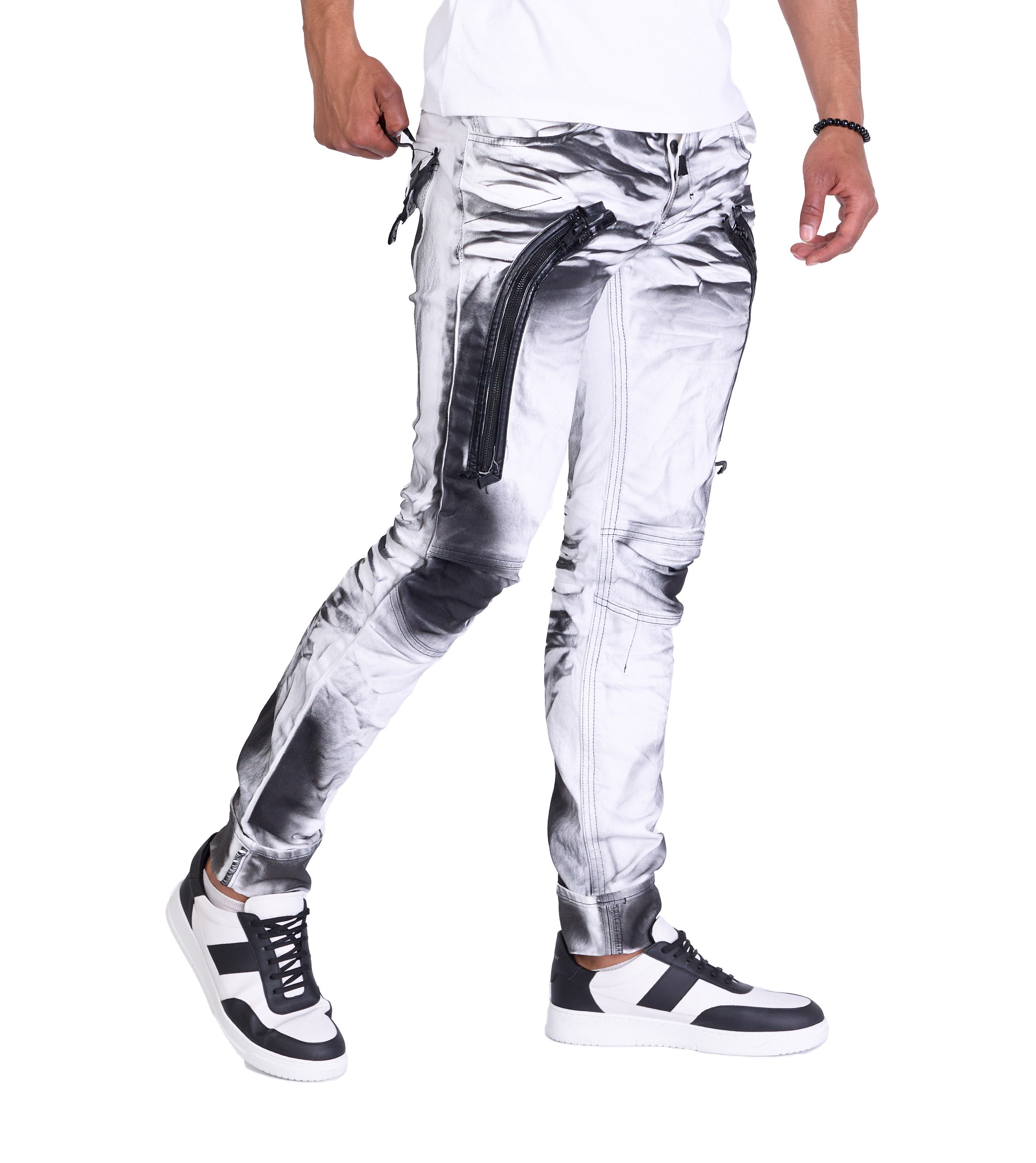 KINGZ Slim-fit-Jeans Aufällige Herren Jeans von KINGZ