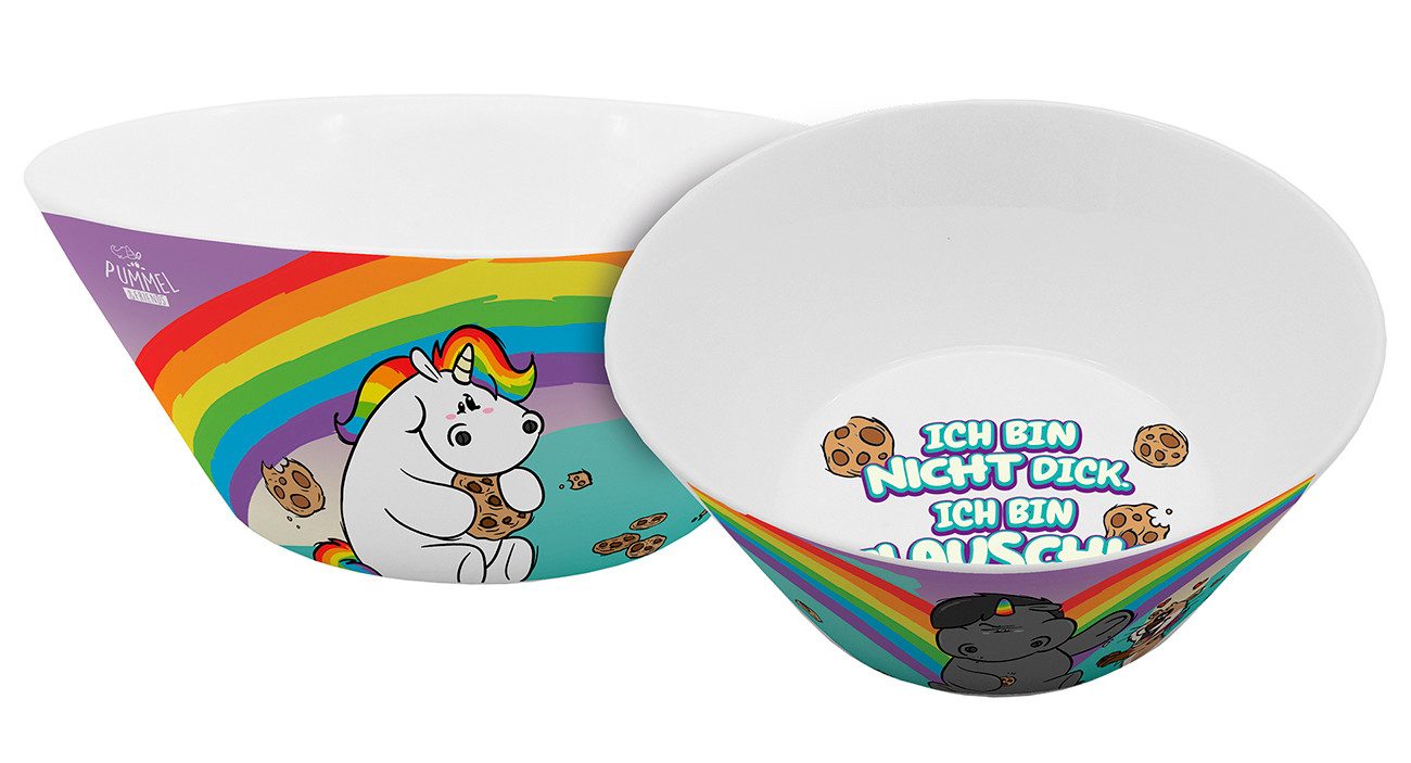 Geda Labels GmbH Müslischale Pummeleinhorn Flauschig, Keramik, (1-tlg), Lila, 390ml, spülmaschinengeeignet