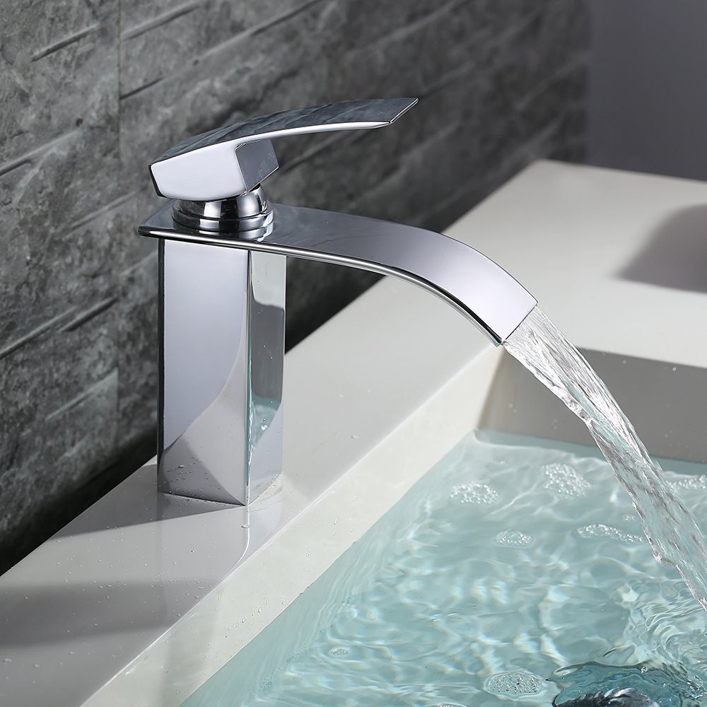 HOMELODY Waschtischarmatur Wasserfall Waschtischarmatur Badarmatur Mischbat günstig online kaufen