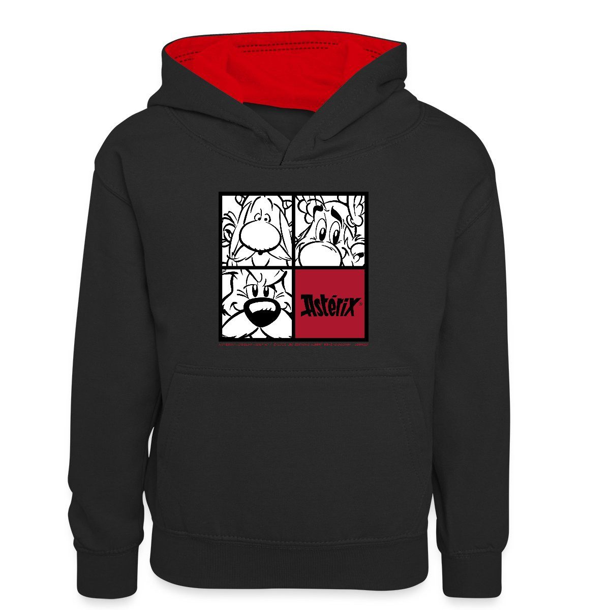 Hoodie Asterix & Obelix & Idefix Porträt Kinder Kontrast-Hoodie