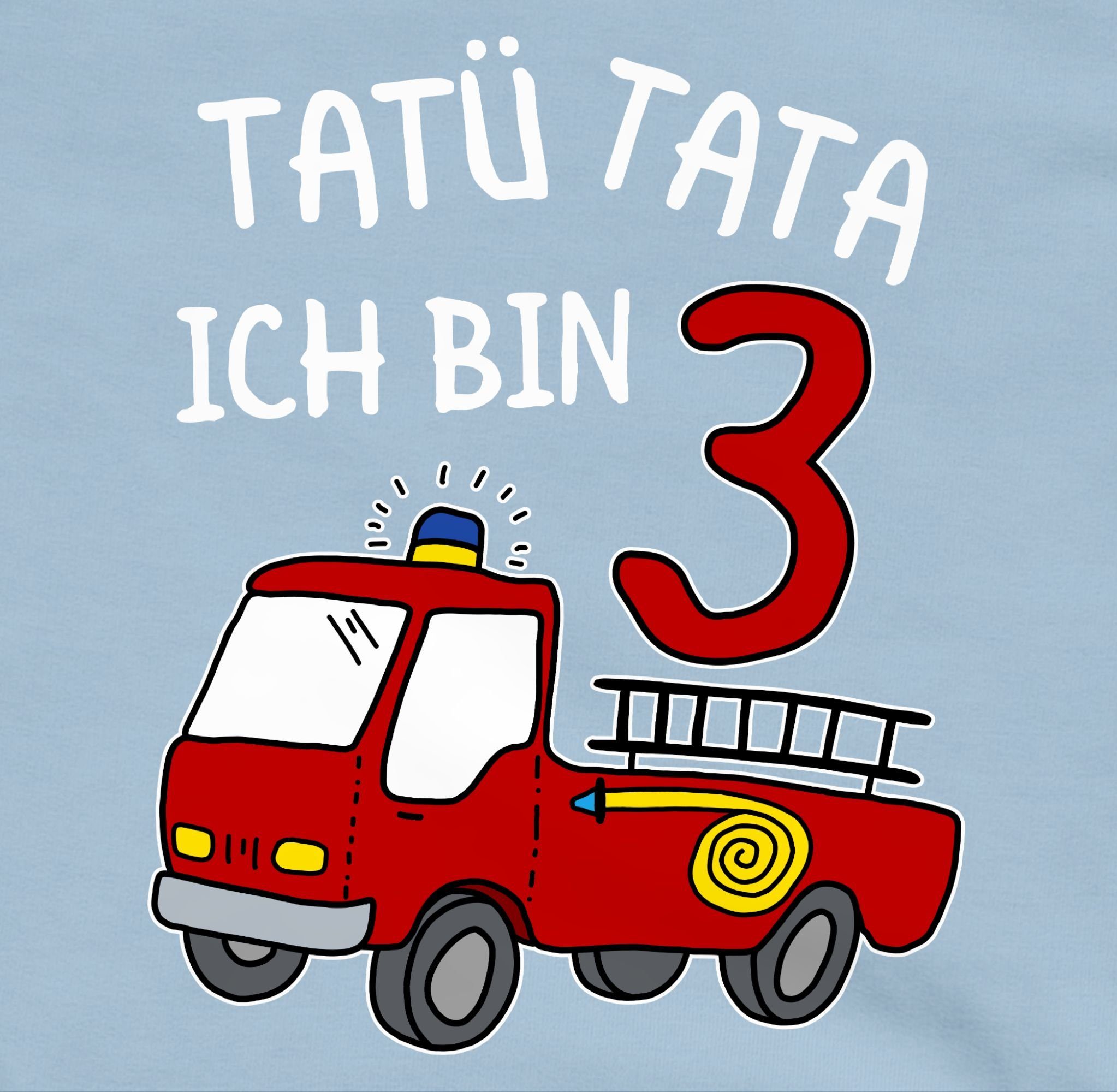 bin Shirtracer 3 Geburtstag Feuerwehrauto drei Hellblau Tatü Ich 3. Sweatshirt Tata
