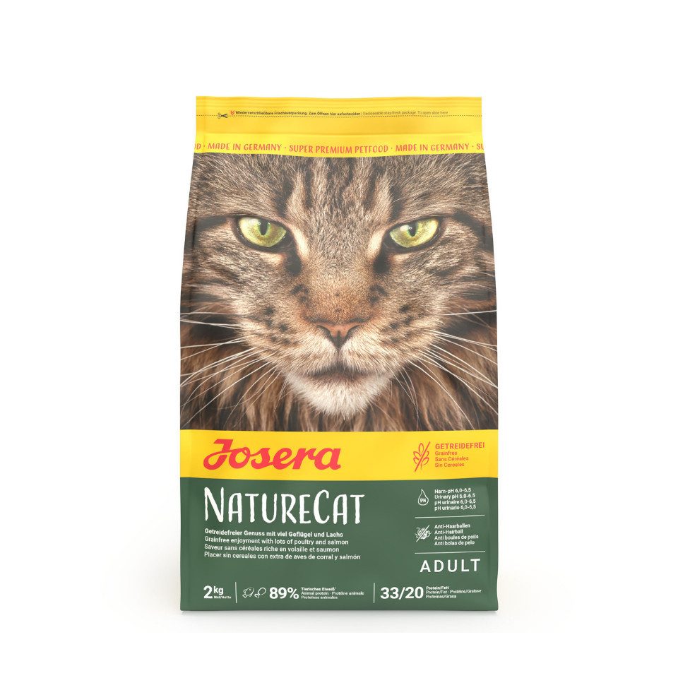 Josera NatureCat - getreidefreies Trockenfutter mit Geflügel & Lachs, Trockenfutter für: Katzen