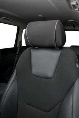 WALSER Autositzbezug Set 2 Polyester Universal Kopfstützenbezüge schwarz, Kopfstützenbezug