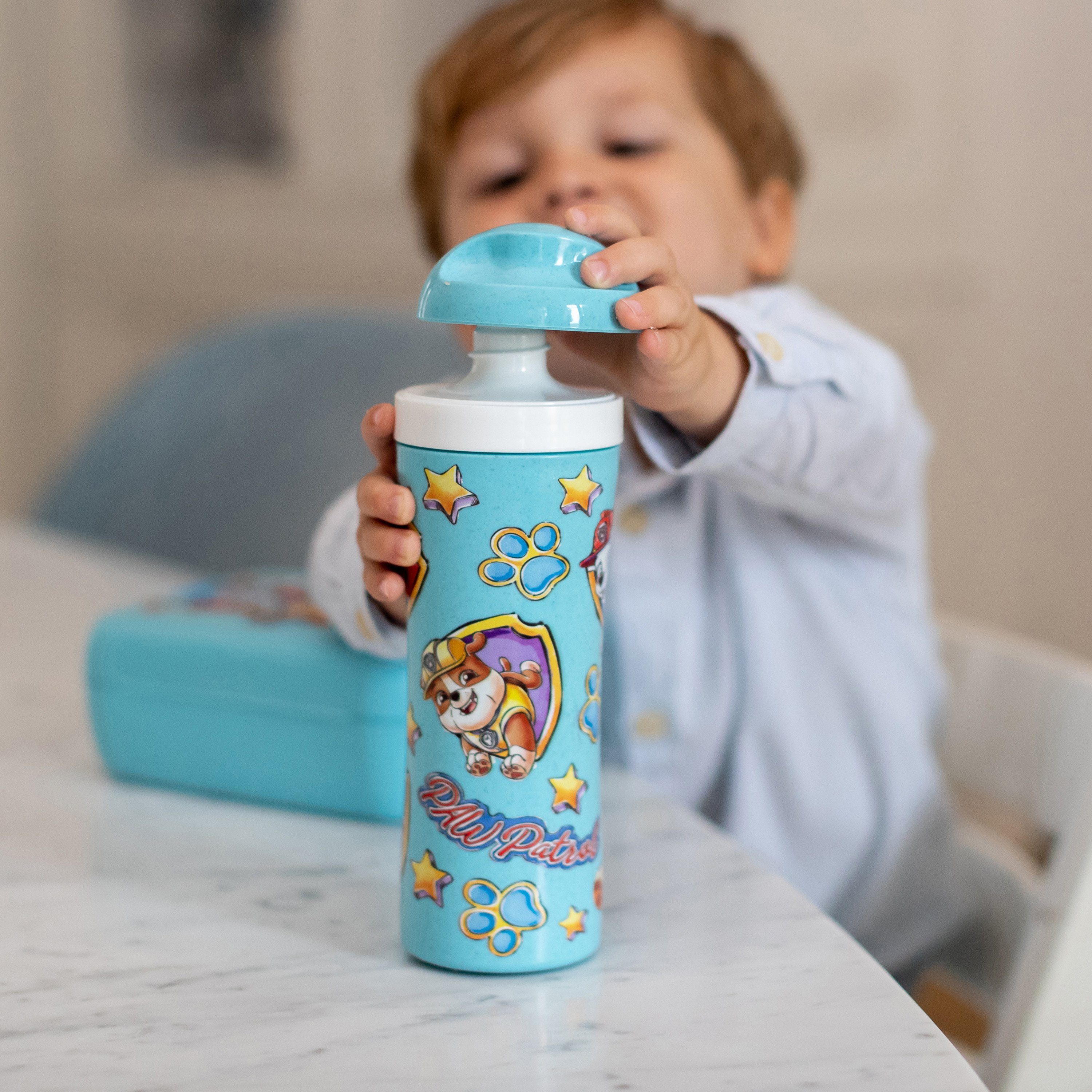 L ml,+Lunchbox neutral blau PAW CANDY OASE PATROL,100%recycelbar,CO² 425 KOZIOL produziert Trinkflasche PAW PATROL,