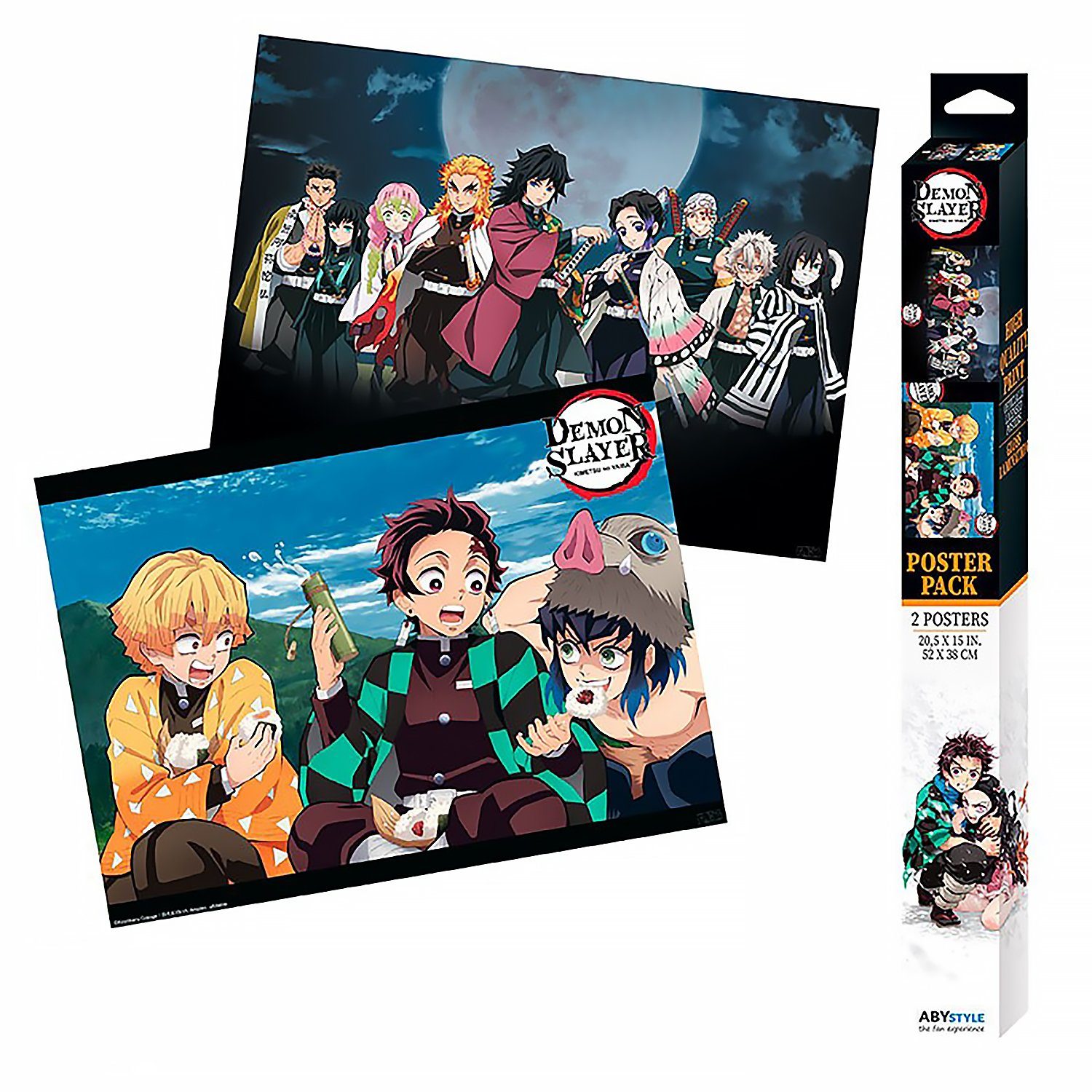 ABYstyle Poster Demon Slayer Poster Set 2 Chibi Poster 52 x 38 cm günstig online kaufen