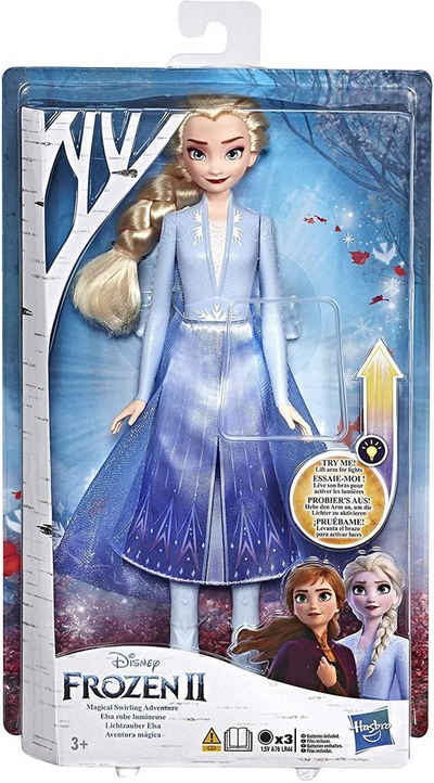 Hasbro Anziehpuppe Hasbro E7000ES0 Disney FROZEN Die Eiskönigin 2 Lichtzauber ELSA, aufleuchtende Modepuppe