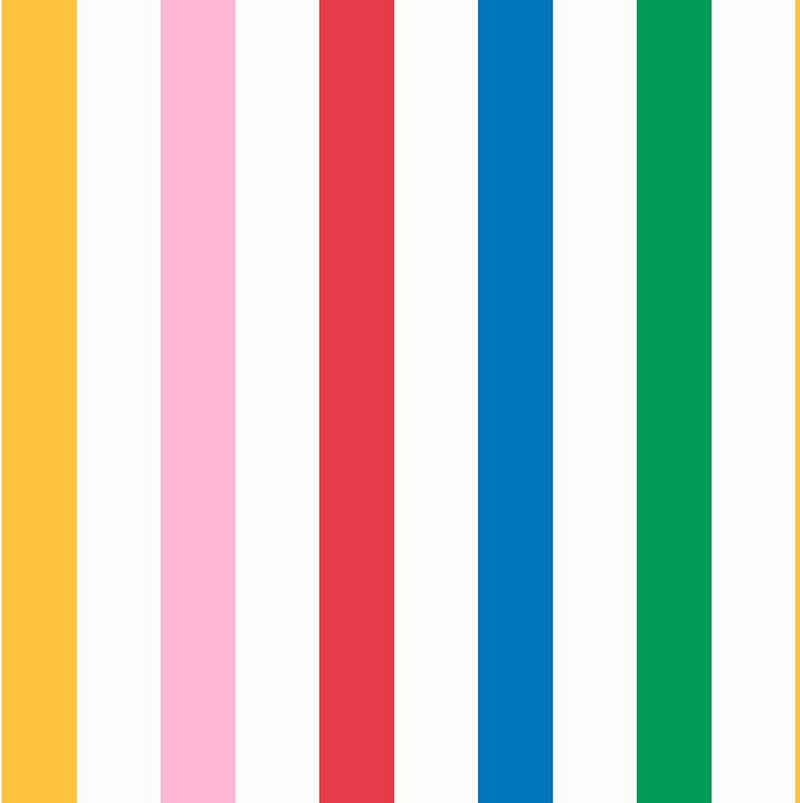 Joules Vliestapete Country Critters Chunky Stripe White / Rainbow, glatt, Motiv, (1 St), Motiv