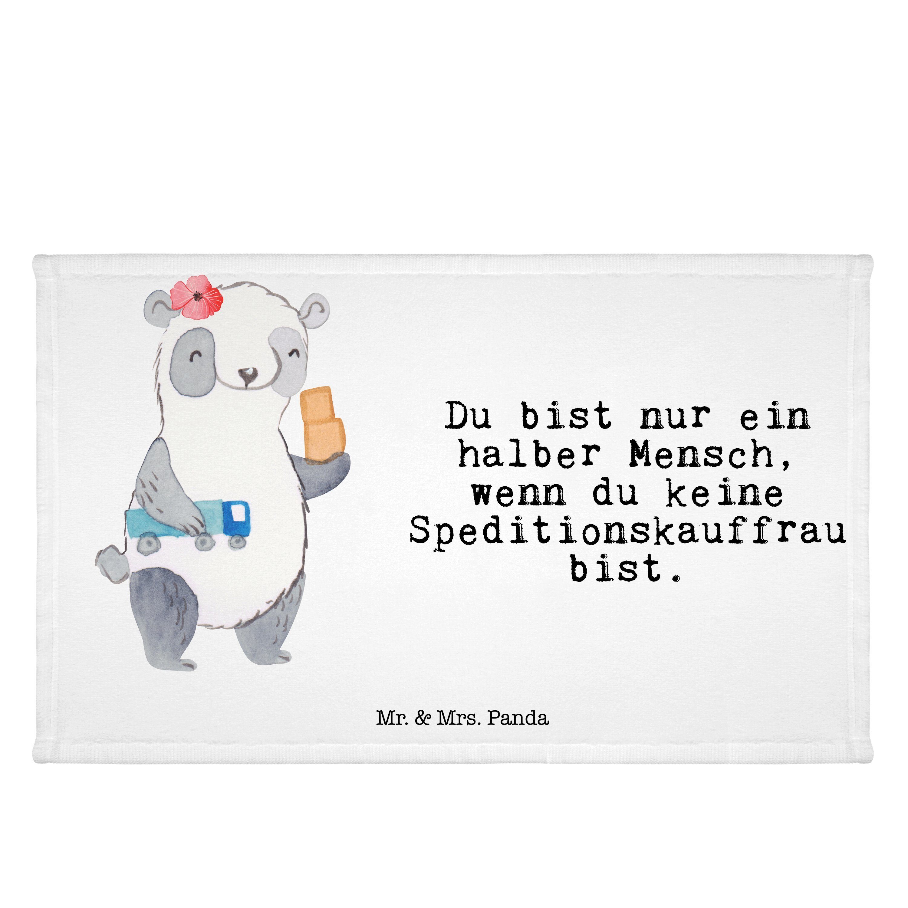 Mr. & Mrs. Panda Handtuch Geschenk, mit - Handtuch, Weiß Sport Speditionskauffrau - Herz Gästet, (1-St)