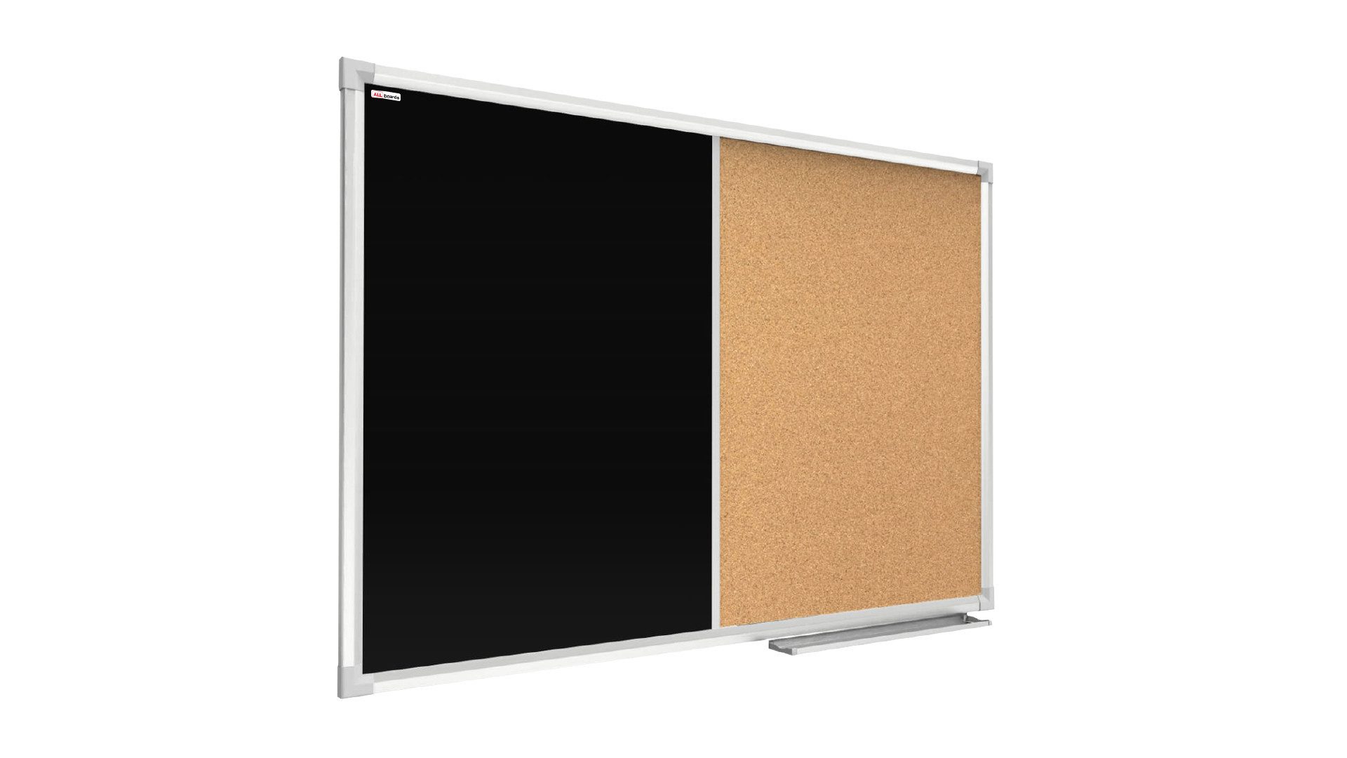 ALLboards Memoboard ALLboards Kombitafel Schwarze Magnetische Kreidetafel & Kork-Pinnwand