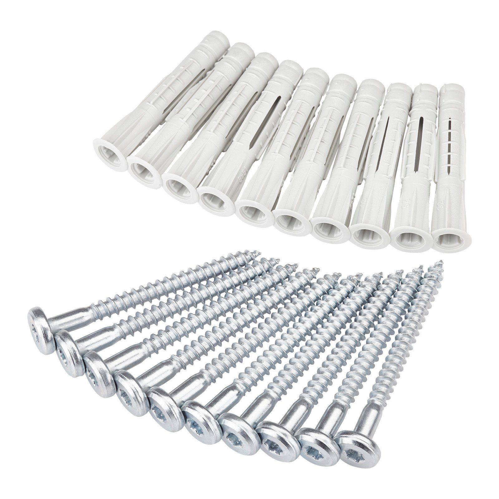 SO-TECH® Montagezubehör Befestigungsset für Aufhängeschiene 10 Befestigungsschrauben, für Stein, Beton, Mauerwerk zum Befestigen von Wandschienen