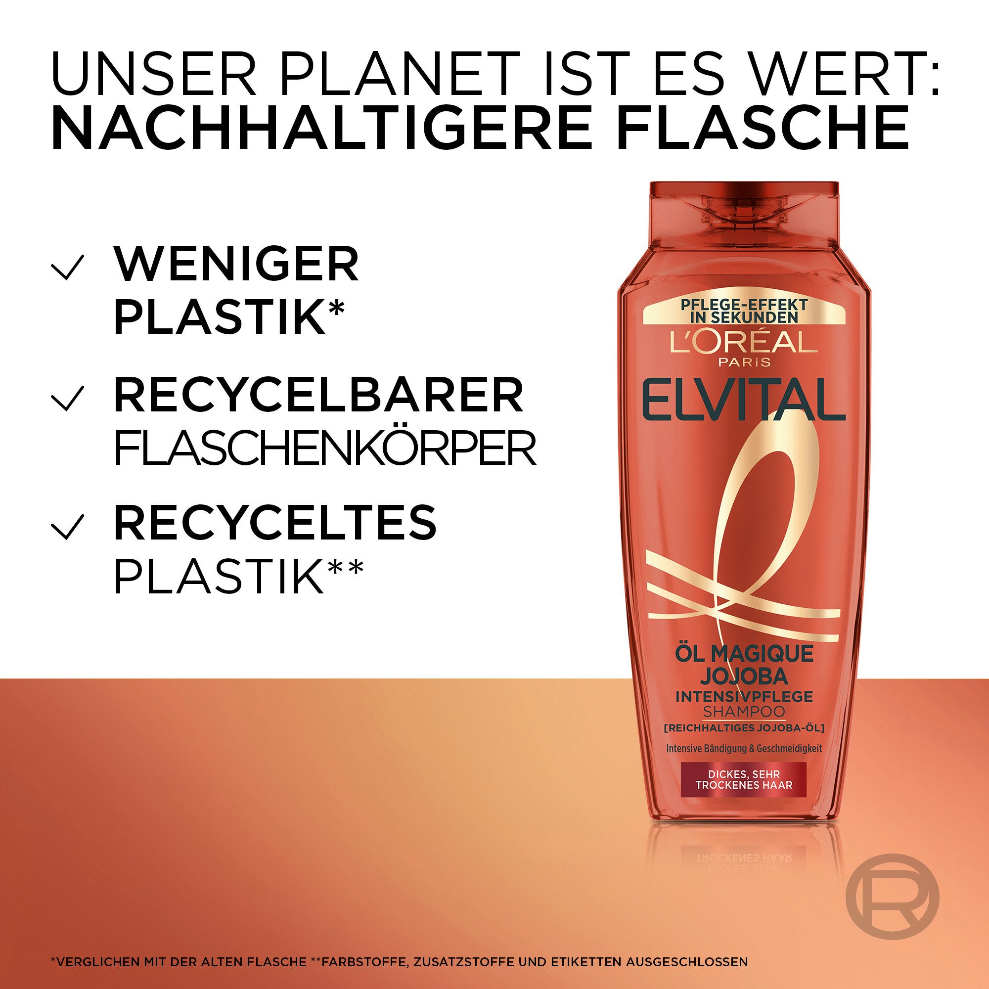 L'ORÉAL PARIS Haarshampoo L'Oréal Paris Elvital Öl Magique Jojoba Shampoo, Packung, 6-tlg., Für sehr trockenes Haar, kraftvolle Formel mit Jojoba-Öl. – Bild 3 von 5
