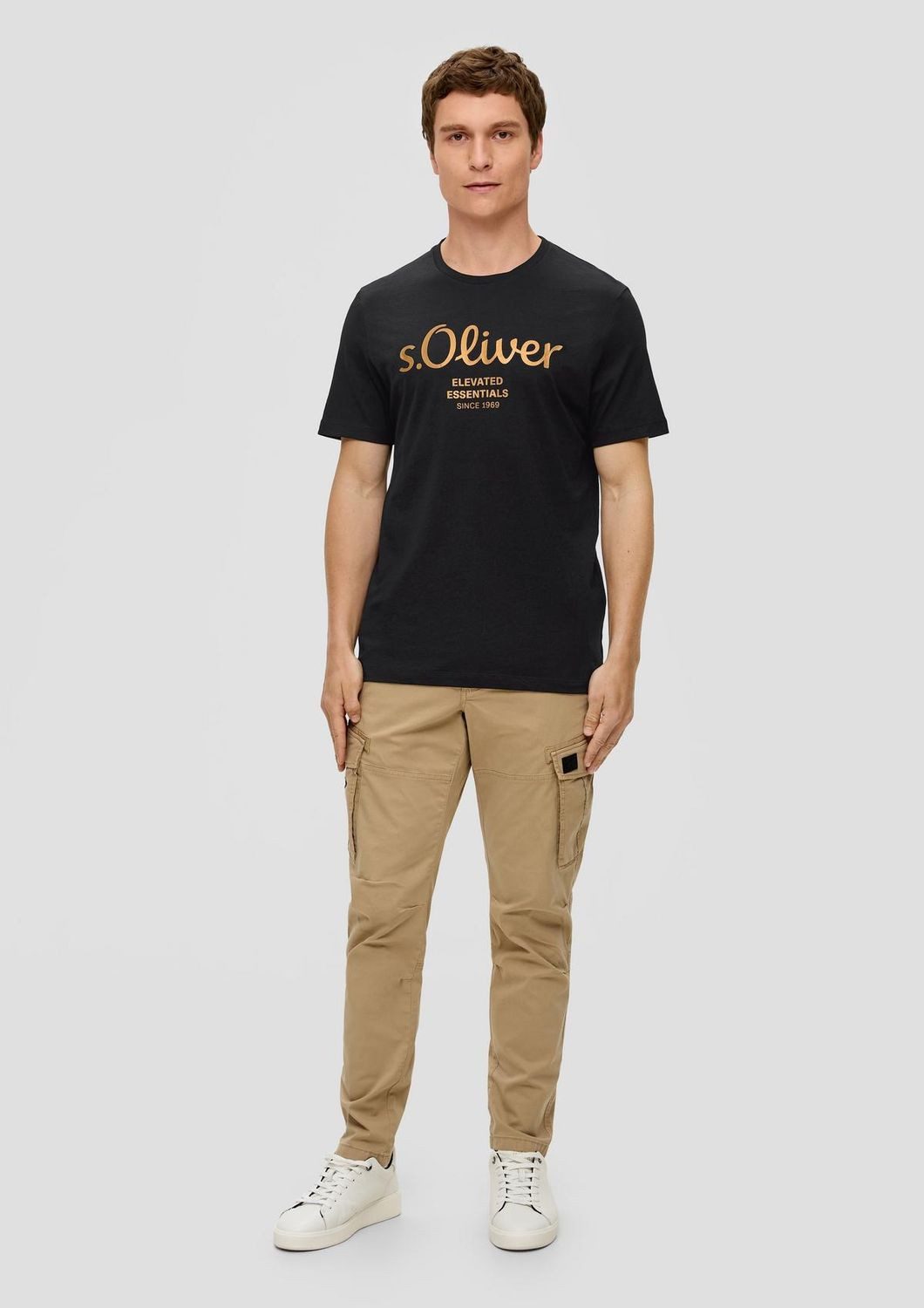 s.Oliver T-Shirt mit Metallic-Logo-Aufdruck im 2er Pack