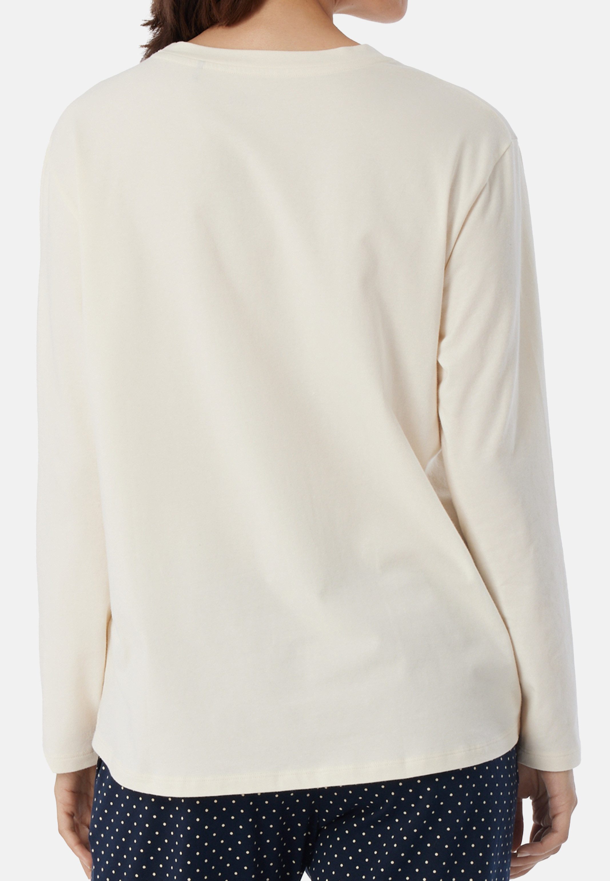 Schiesser Pyjamaoberteil Mix & Relax Cotton (1-tlg) Schlafanzug Shirt langarm - Baumwolle
