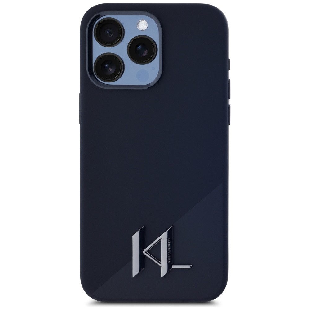 KARL LAGERFELD Handyhülle Schutzhülle Silikonschale Magnethülle 6,7 Zoll, MagSafe, Silikon, Mikrofaser, Metall-Logo