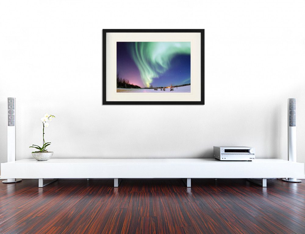 1art1 Poster Polarlichter Gerahmtes Bild Mit Edlem Passepartout