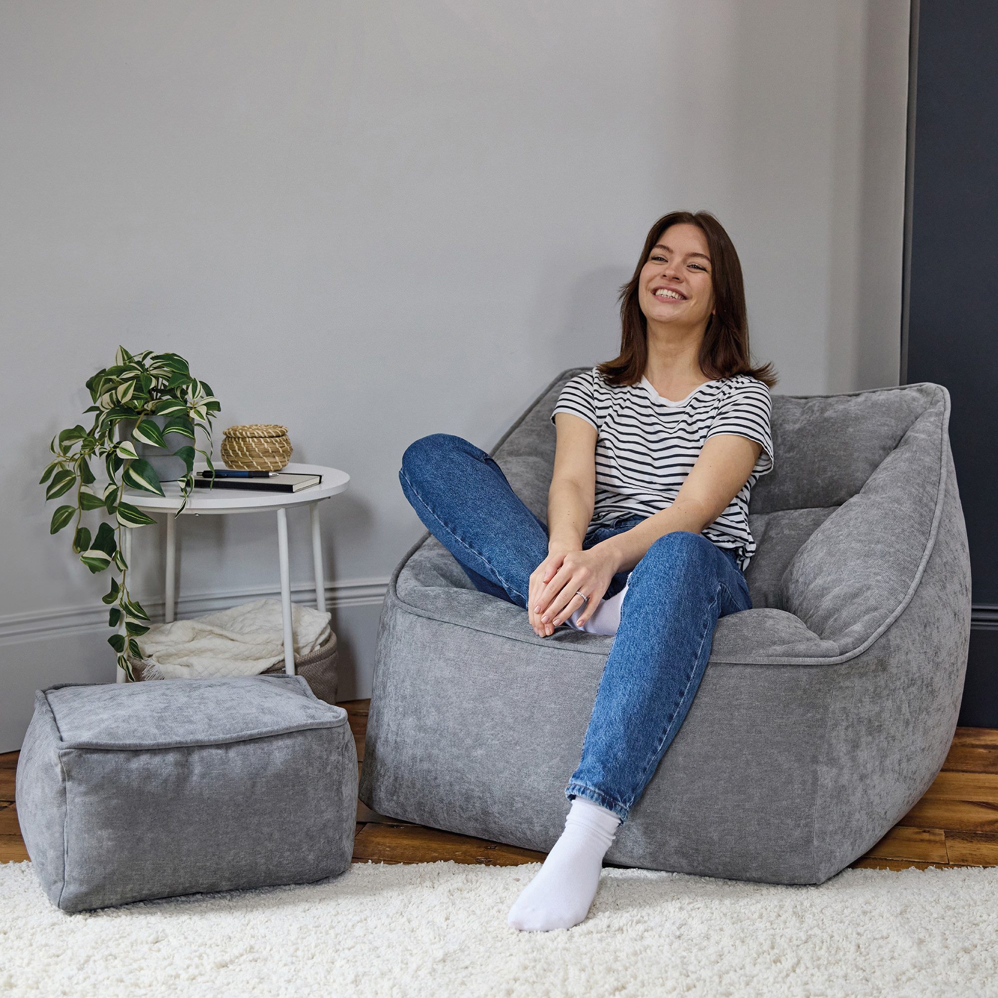 icon Sitzsack Riesen Sessel aus Chenille günstig online kaufen