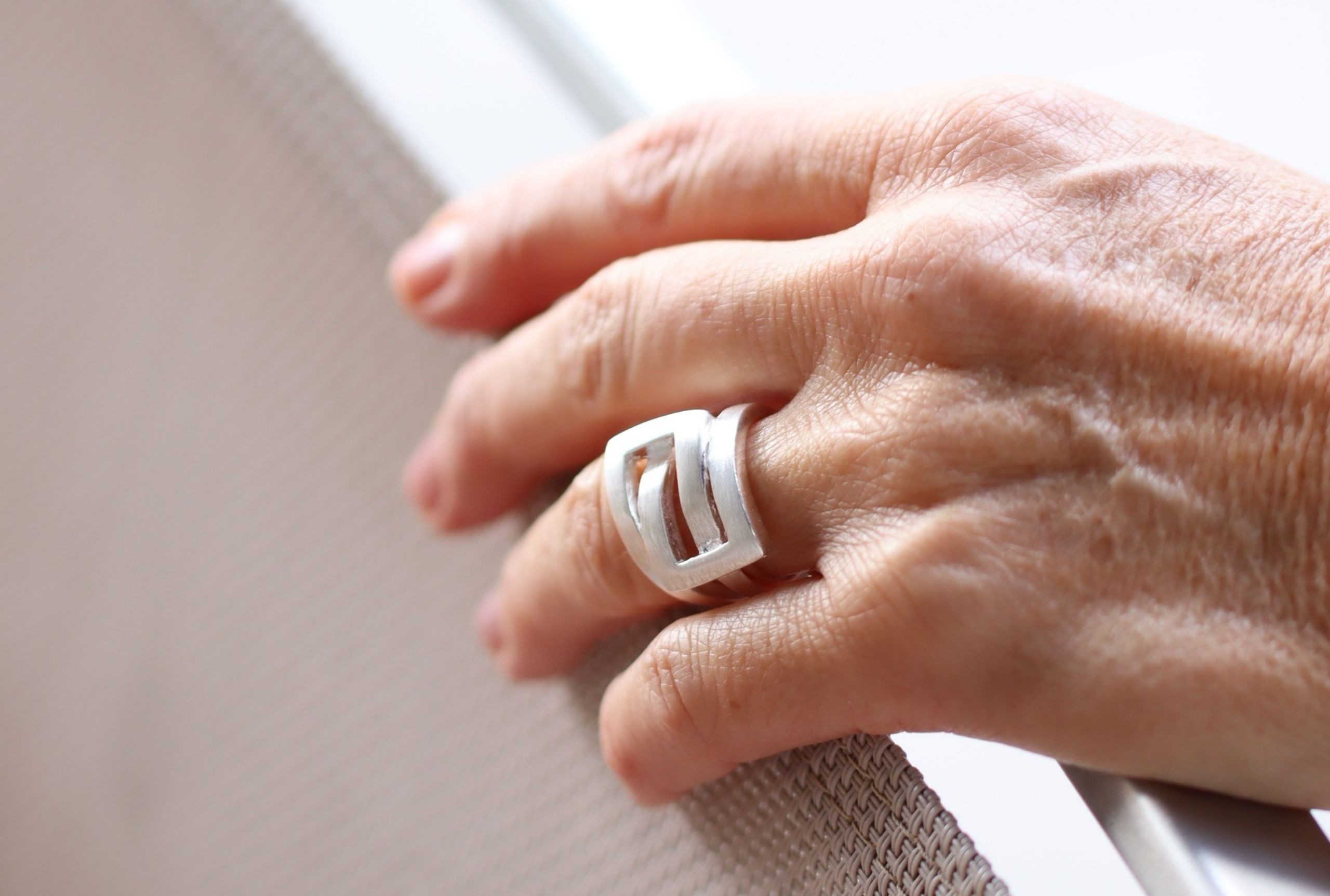 SILBERMOOS Silberring XL Ring "Ineinander umschlungen", 925 Sterling Silber