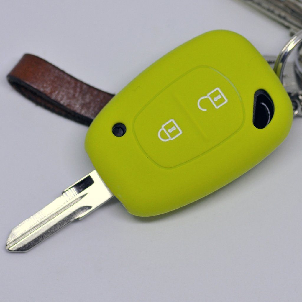mt-key Schlüsseltasche Autoschlüssel Softcase Silikon Schutzhülle Apfelgrün, für Renault Kangoo Trafic Master OPEL Movano Vivaro Nissan Interstar
