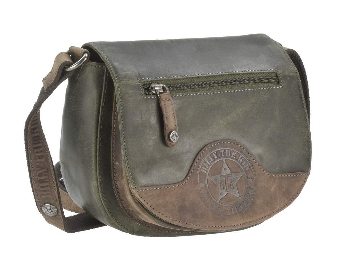 Leder Billy Schultertasche Kid rustikales Umhängetasche 23cm, Hunter, The Jagdtasche,