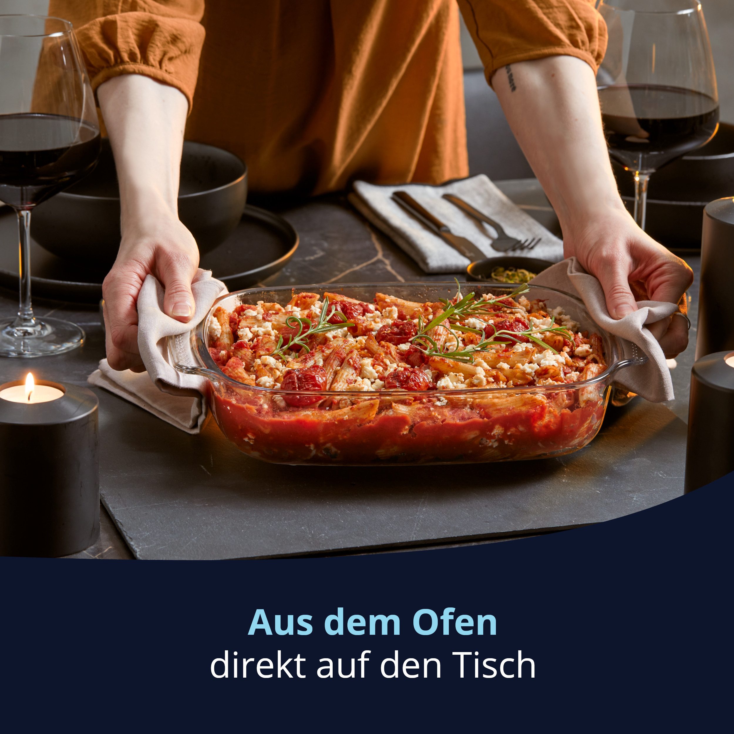 KHG Auflaufform aus Glas 2 Liter oval für kalte & warme Speisen, Glas, temperaturbeständig -40 bis 450°C