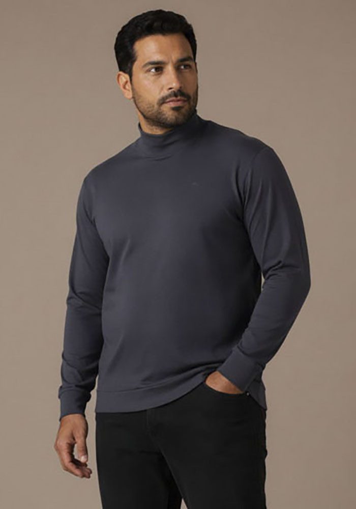 Man's World Plus Rollkragenshirt auch in Grosse Größen bis Gr. 7XL Bauch-Fit Regular Fit, Langarm, unifarbenes Basic-Stil