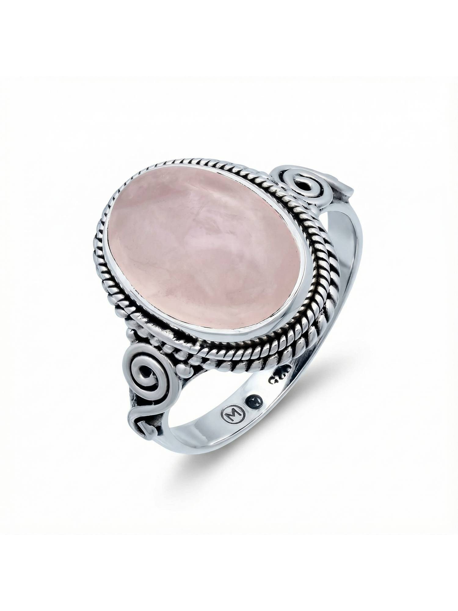 Silberring SINTA aus 925 Silber mit Rosenquarz