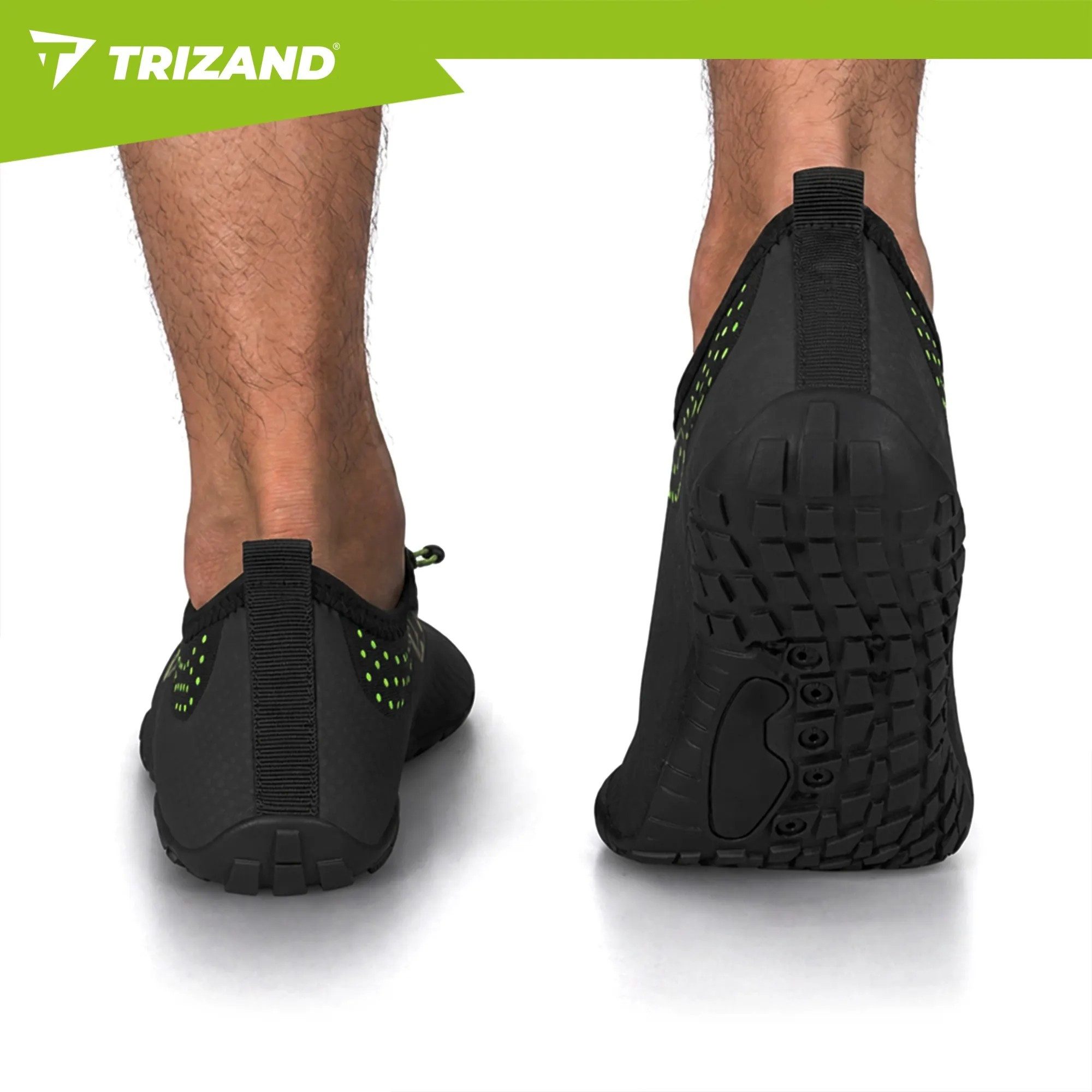 Trizand Badeschuhe Strandschuhe Wassersportschuhe Wasserschuh (Spar-Set, 1-tlg., 45) rutschfest, schnelltrocknend, flexibel, Kordelstopper – Bild 4 von 5