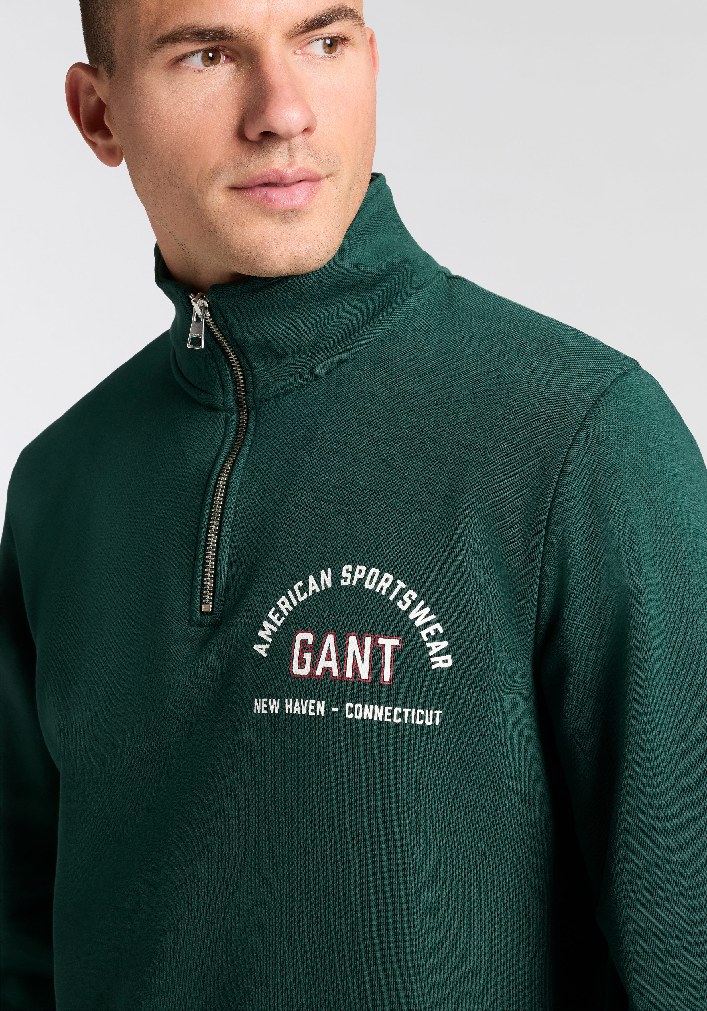 Gant Sweatshirt Stehkragen mit Reißverschluss