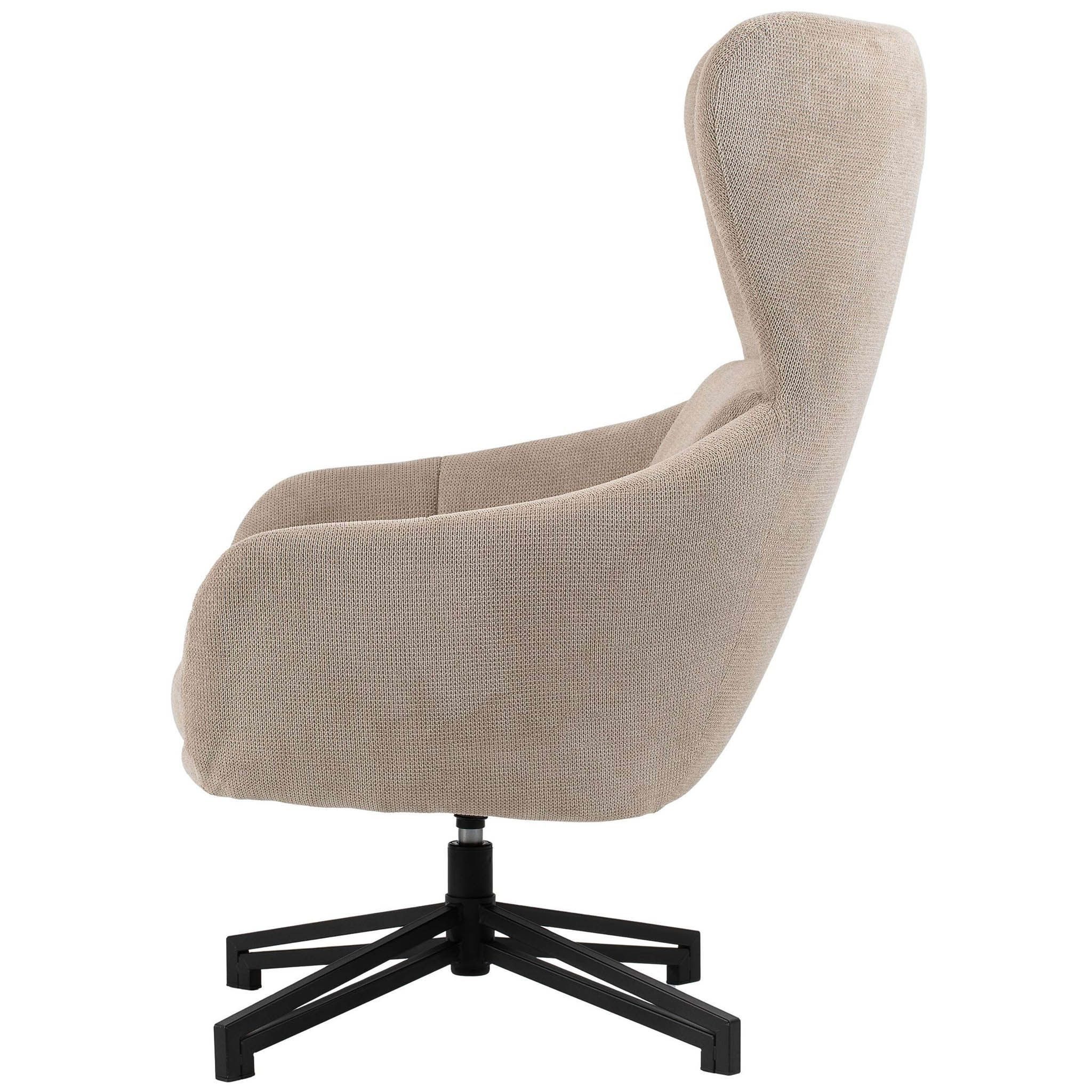 bene living Ohrensessel Marconia - drehbar - beige (Indoor-Möbelset, 1-St), durchgehende Arm- und Rückenlehne - stabiles Metall-Gestell