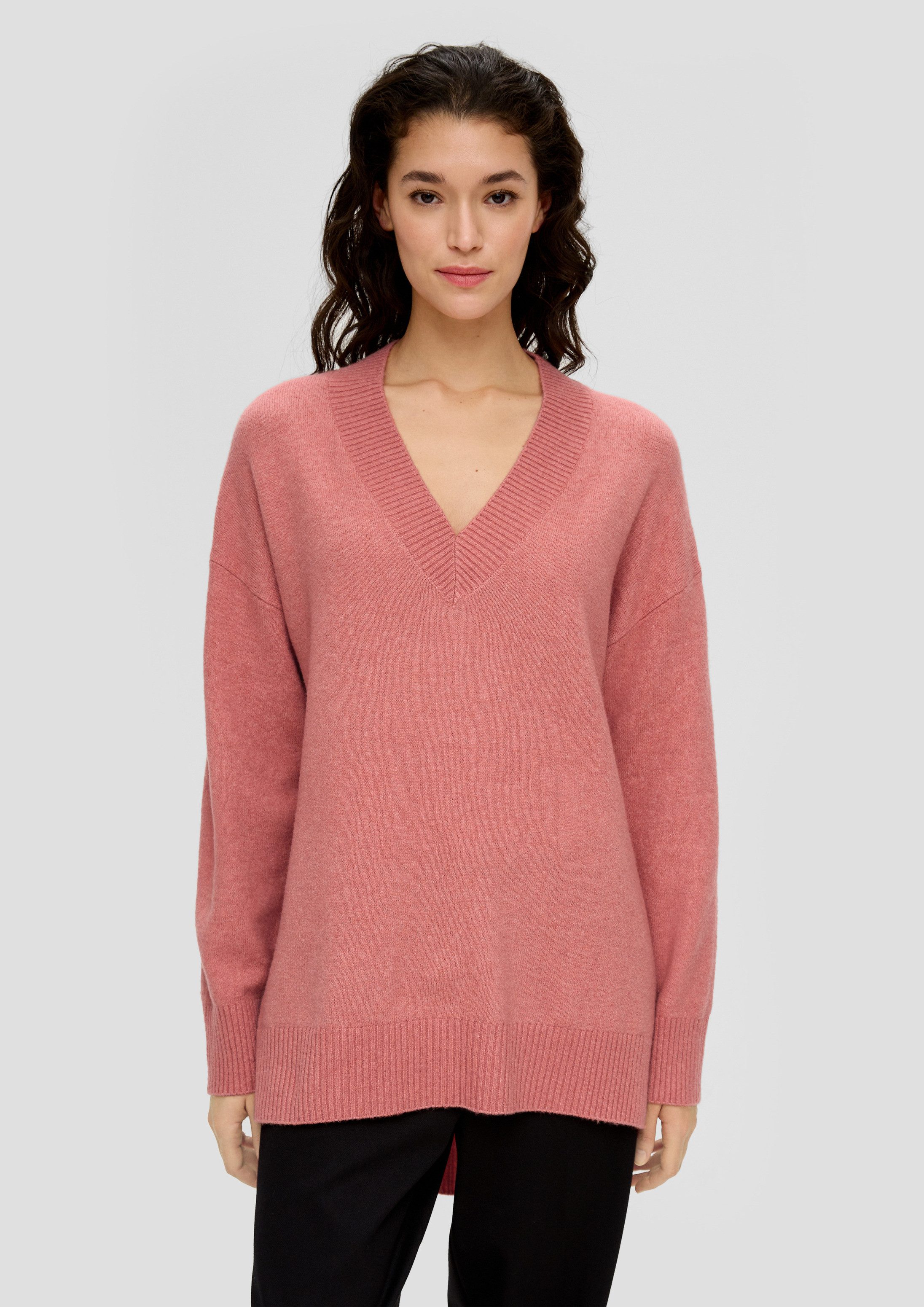 s.Oliver Longpullover Strickpullover Strickpullover aus Wollmix