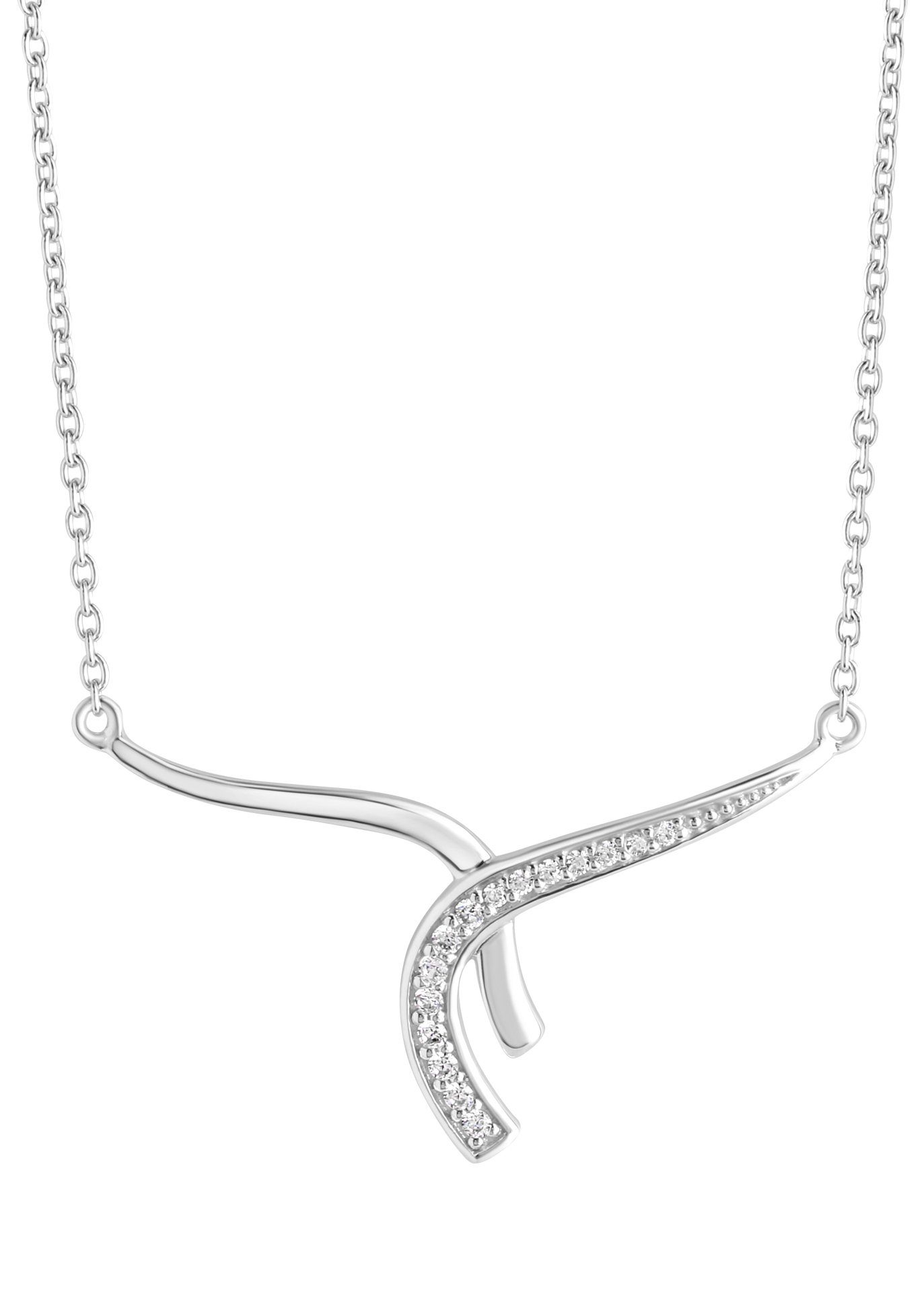 Firetti Kette mit Anhänger Schmuck Geschenk Silber 925 Halsschmuck  Halskette Ankerkette, zu Kleid, Shirt, Jeans, Sneaker! Anlass Geburtstag  Weihnachten, Klassisches Collier für den festlichen Anlass