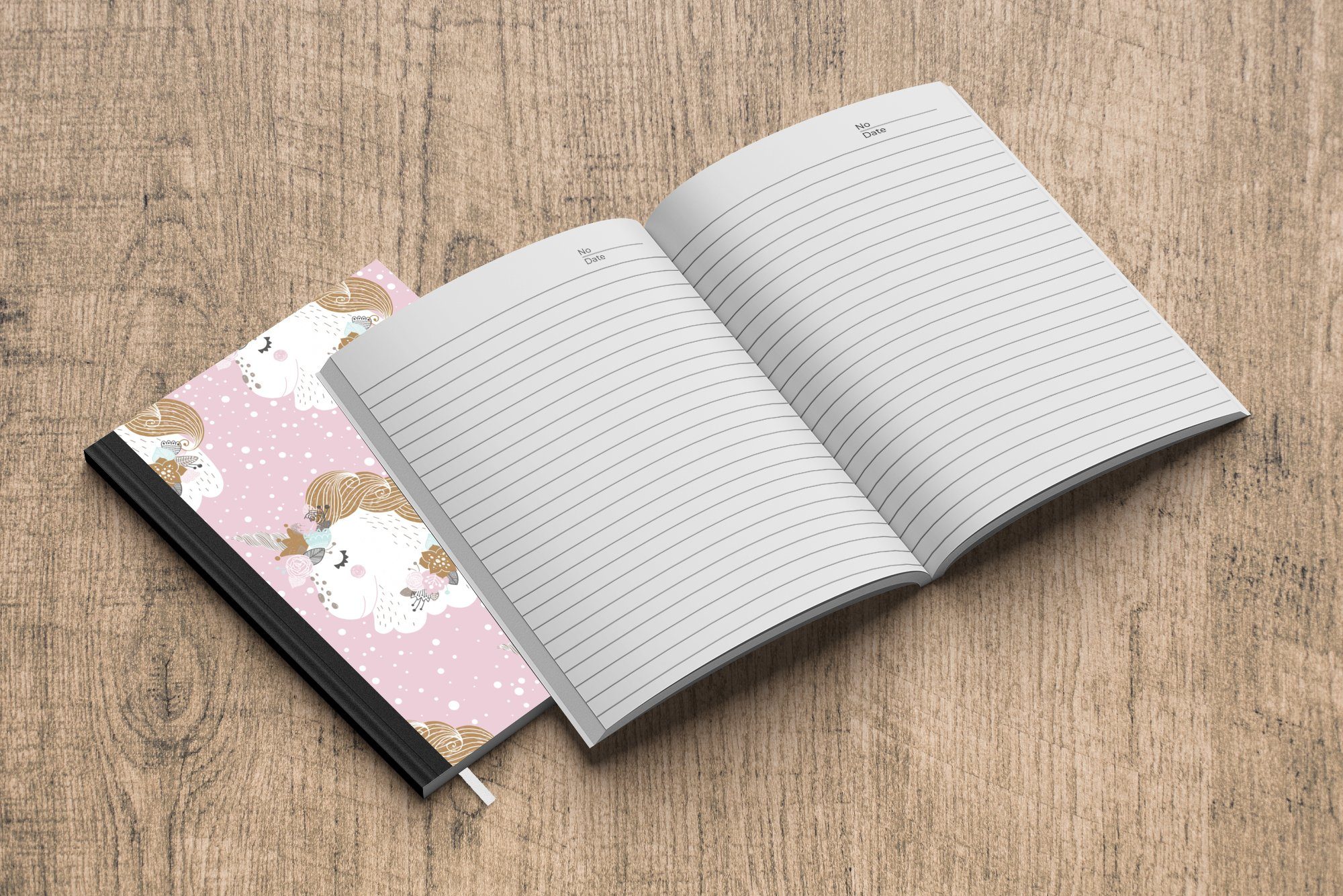 Rosa Haushaltsbuch Baby MuchoWow - - Einhorn Merkzettel, A5, Rosa Tagebuch, - Mädchen, Kinder Mädchen Seiten, Journal, Notizheft, Notizbuch - 98 - -