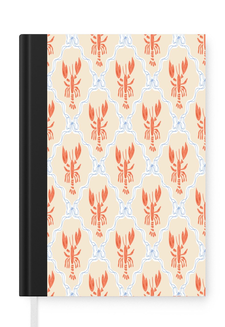 MuchoWow Notizbuch Meer - Krebs - Blau - Gelb - Orange, Notebook, Notizblock a5, Tagebuch, Journal Liniert