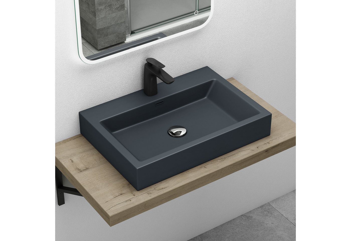 Thumbnail - Mai & Mai Waschbecken Aufsatzwaschbecken mineralguss gussmarmor Waschtisch Colossum06 NEU