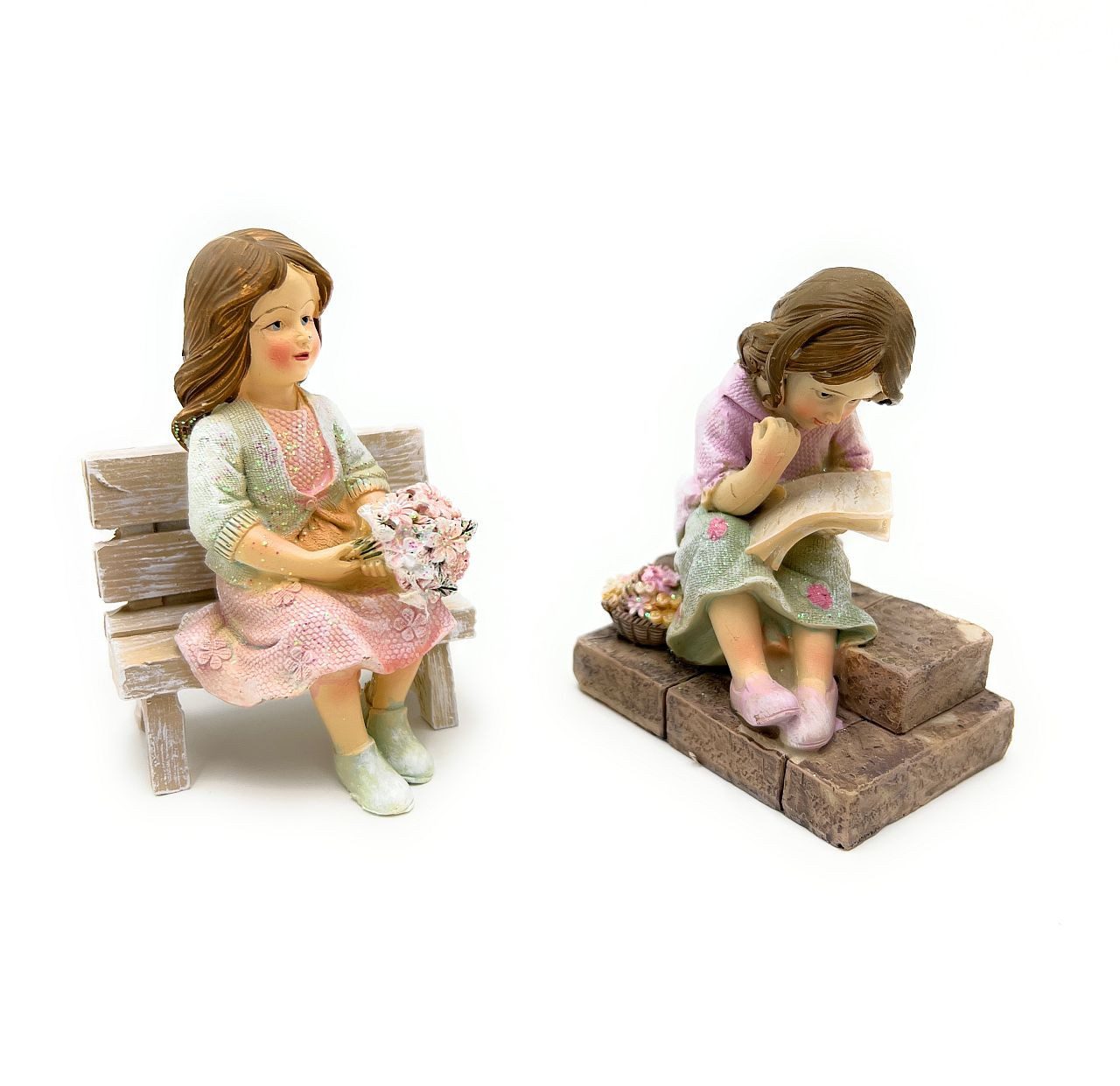 formano Dekofigur Nostalgische Kinderfiguren handbemalt 9 cm im 2er Set
