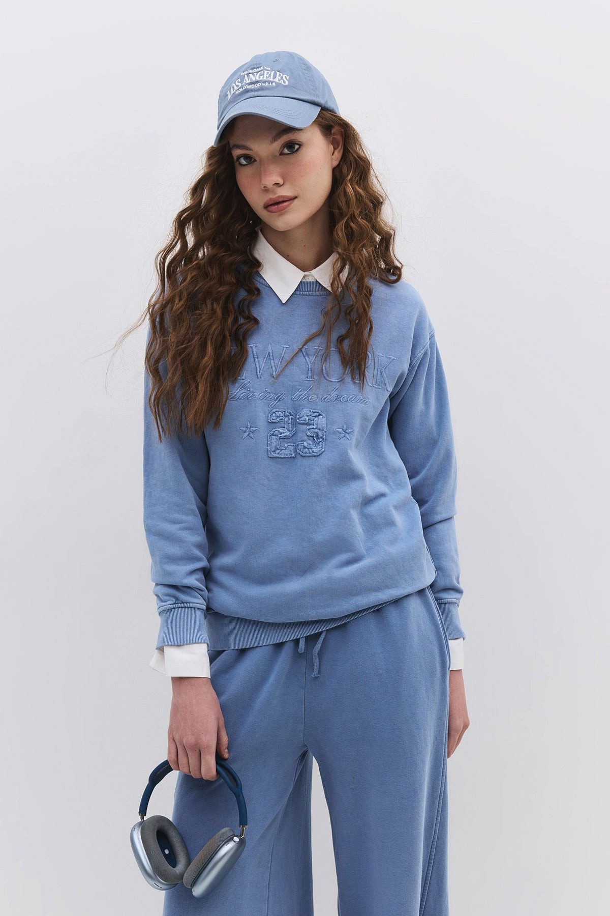 Kapuzensweatshirt Sweatshirt mit Rundhalsausschnitt