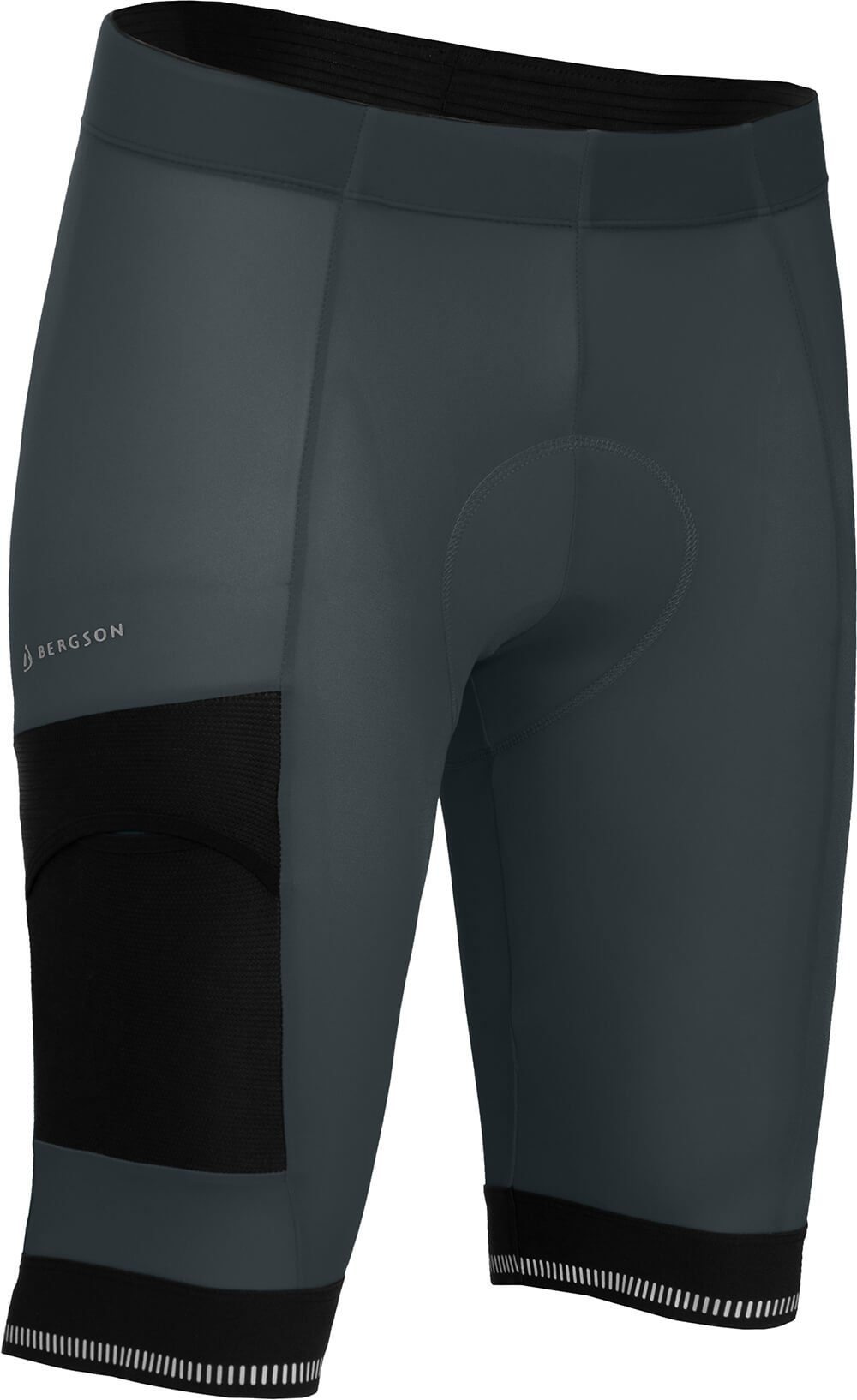 dunkel (mit Normalgrößen, KEMI Radshorts, COMFORT grau Sitzpolster) bielastisch, Bermuda tight, Herren Fahrradhose Bergson