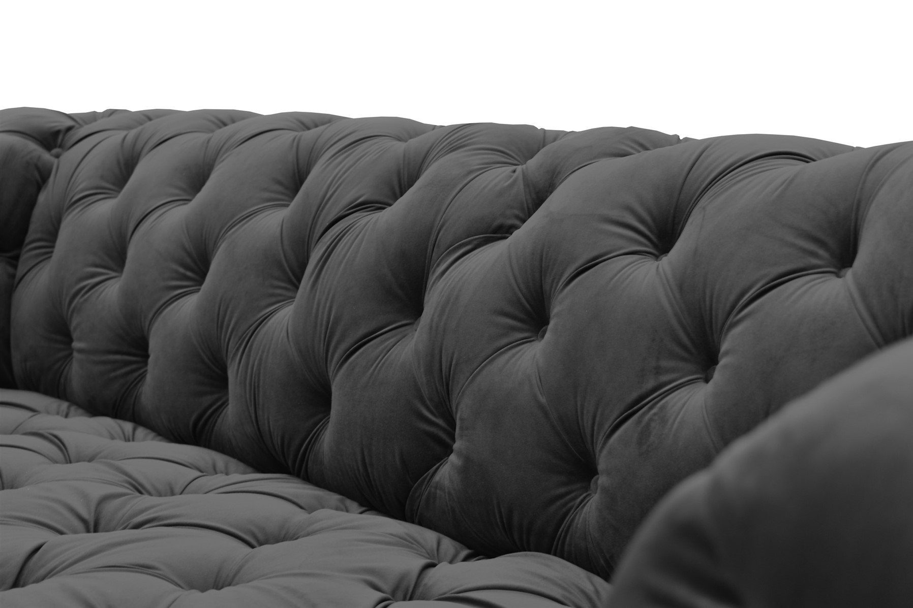 Sofa 1 Graphit Designer-Sofa in 3-Sitzer Rundumbezug Stoff, Teile, Möbel NATALIE Fun Sofa